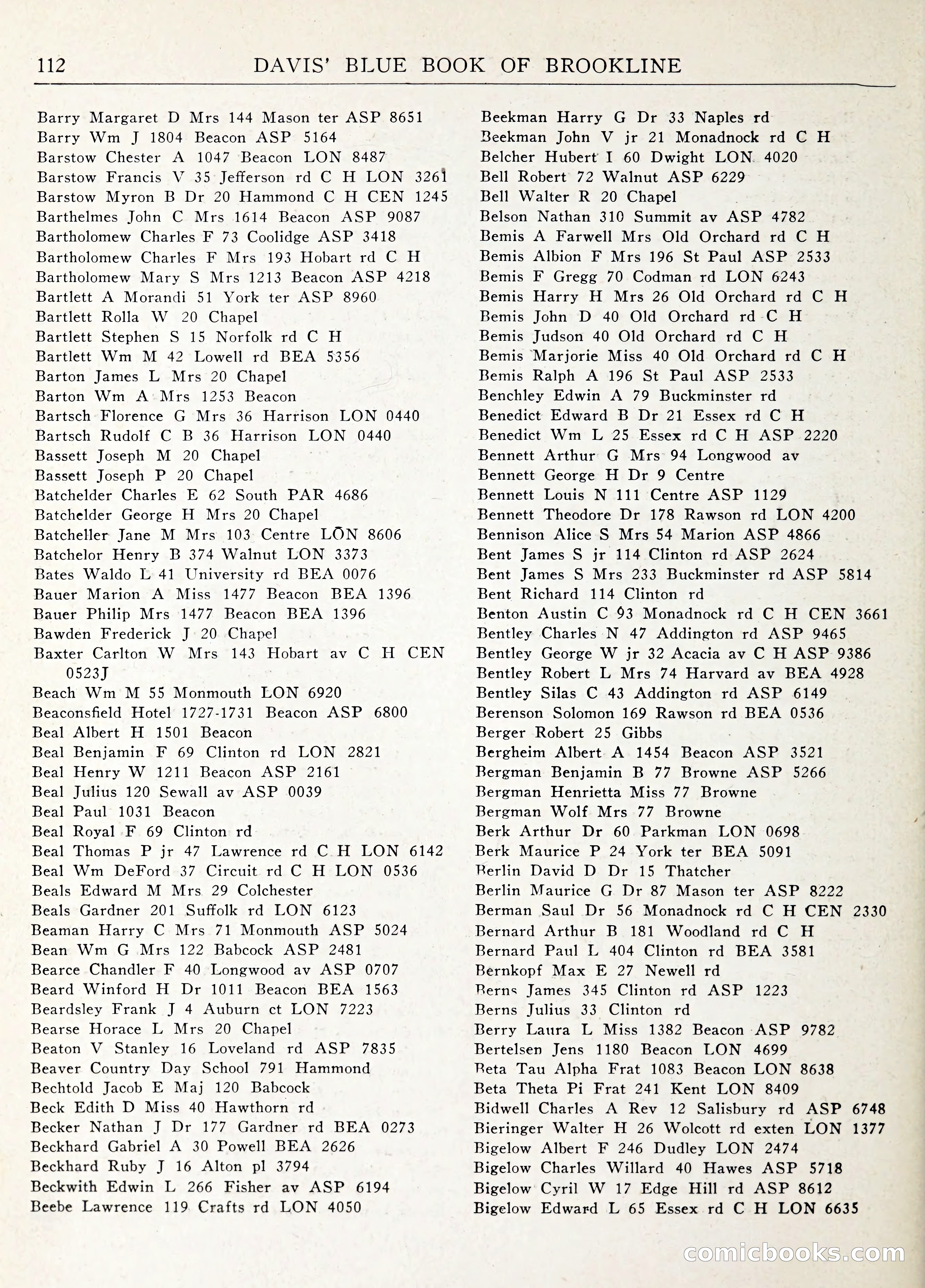Davis' Blue Book of Brookline: Wellesley and Weston — page 119 of 246