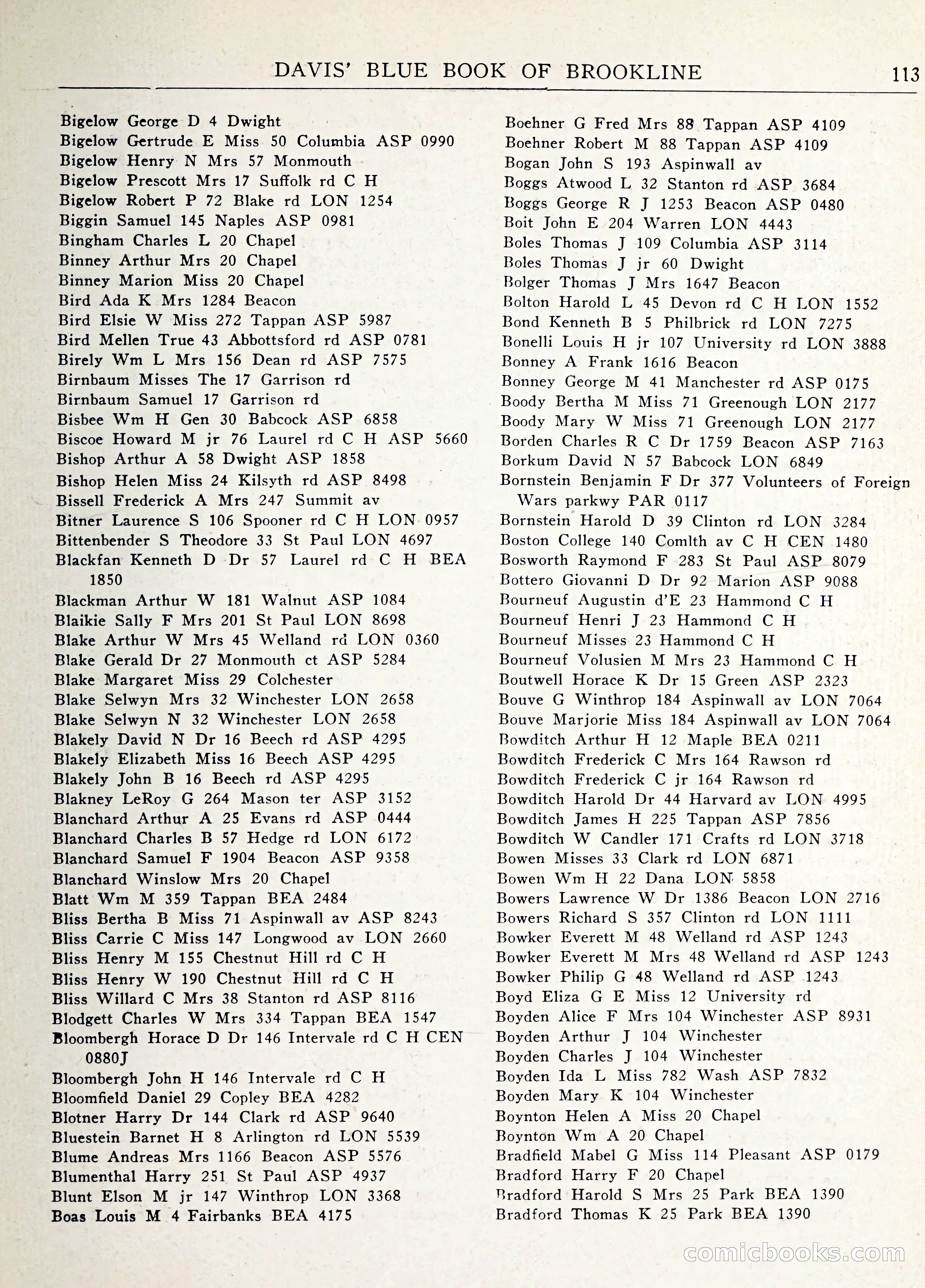 Davis' Blue Book of Brookline: Wellesley and Weston — page 120 of 246