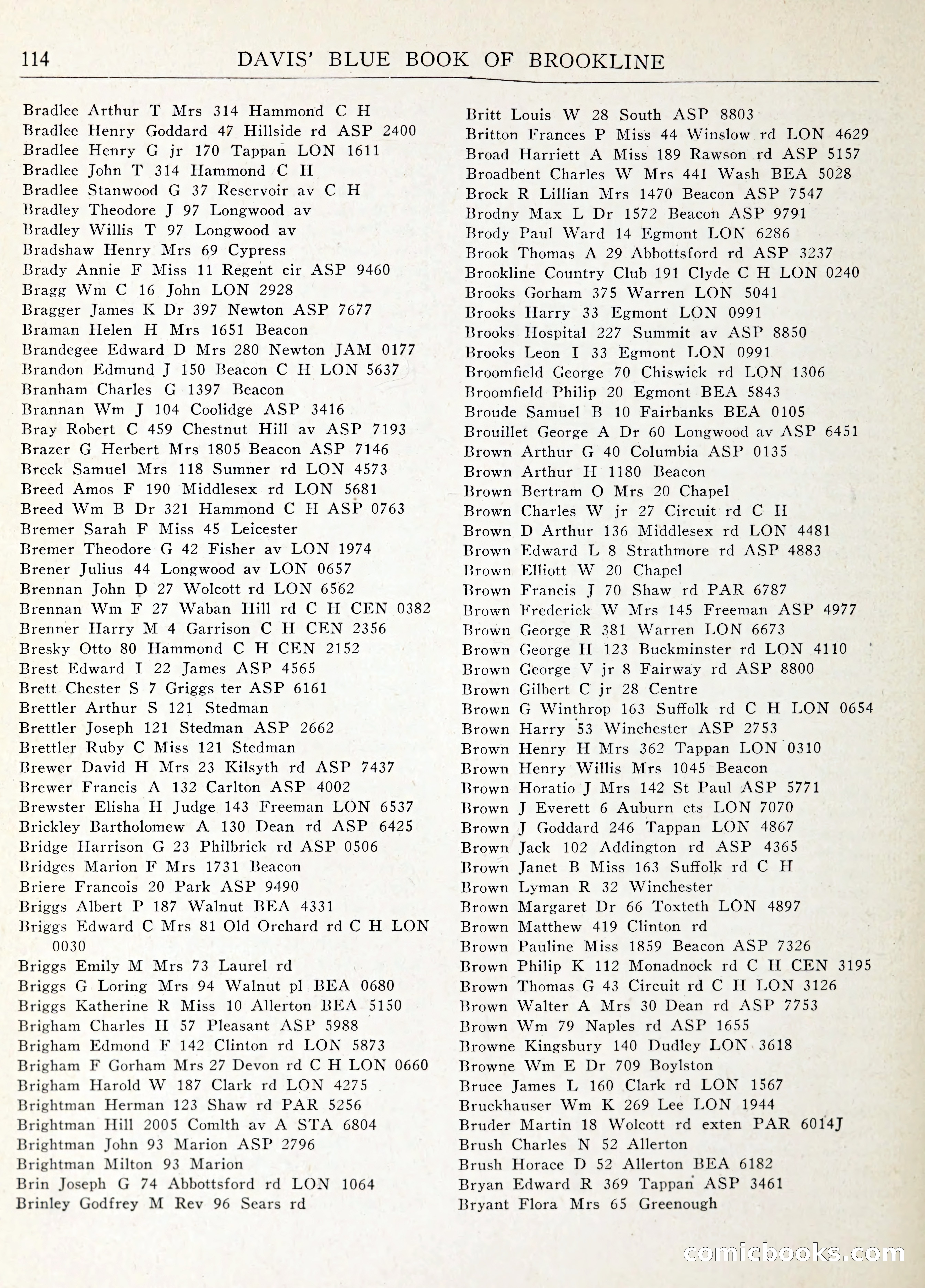 Davis' Blue Book of Brookline: Wellesley and Weston — page 121 of 246