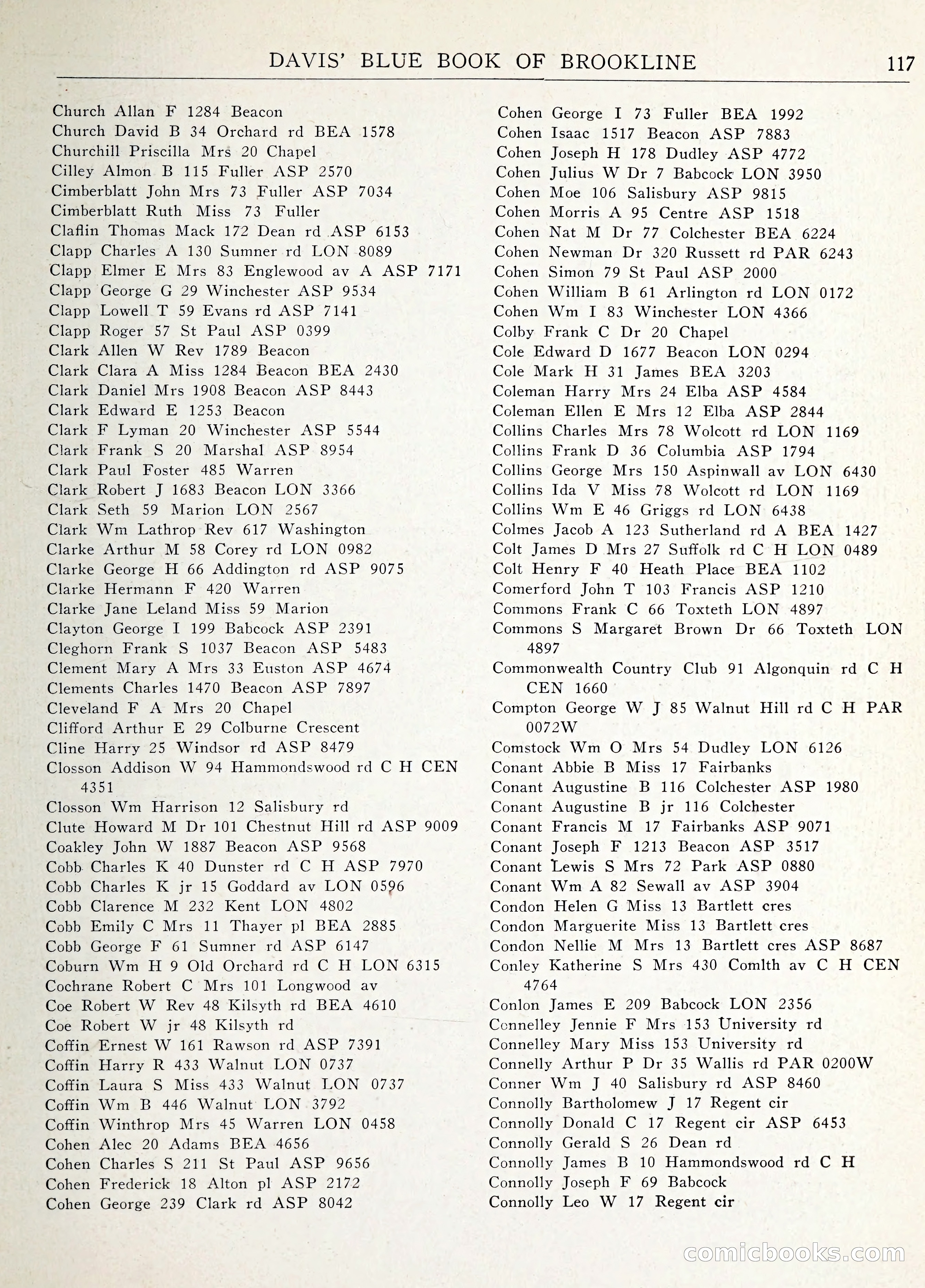 Davis' Blue Book of Brookline: Wellesley and Weston — page 124 of 246