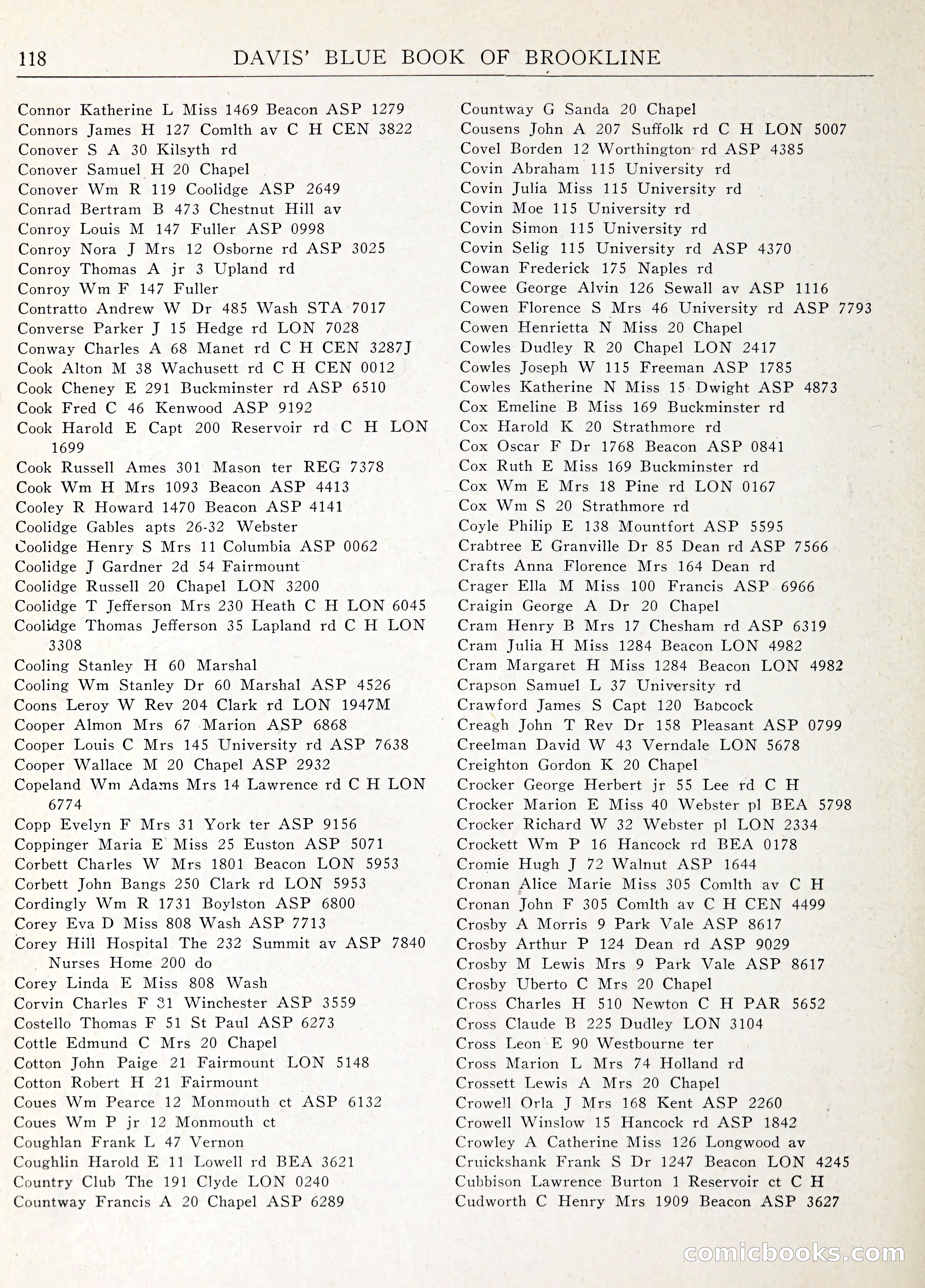 Davis' Blue Book of Brookline: Wellesley and Weston — page 125 of 246