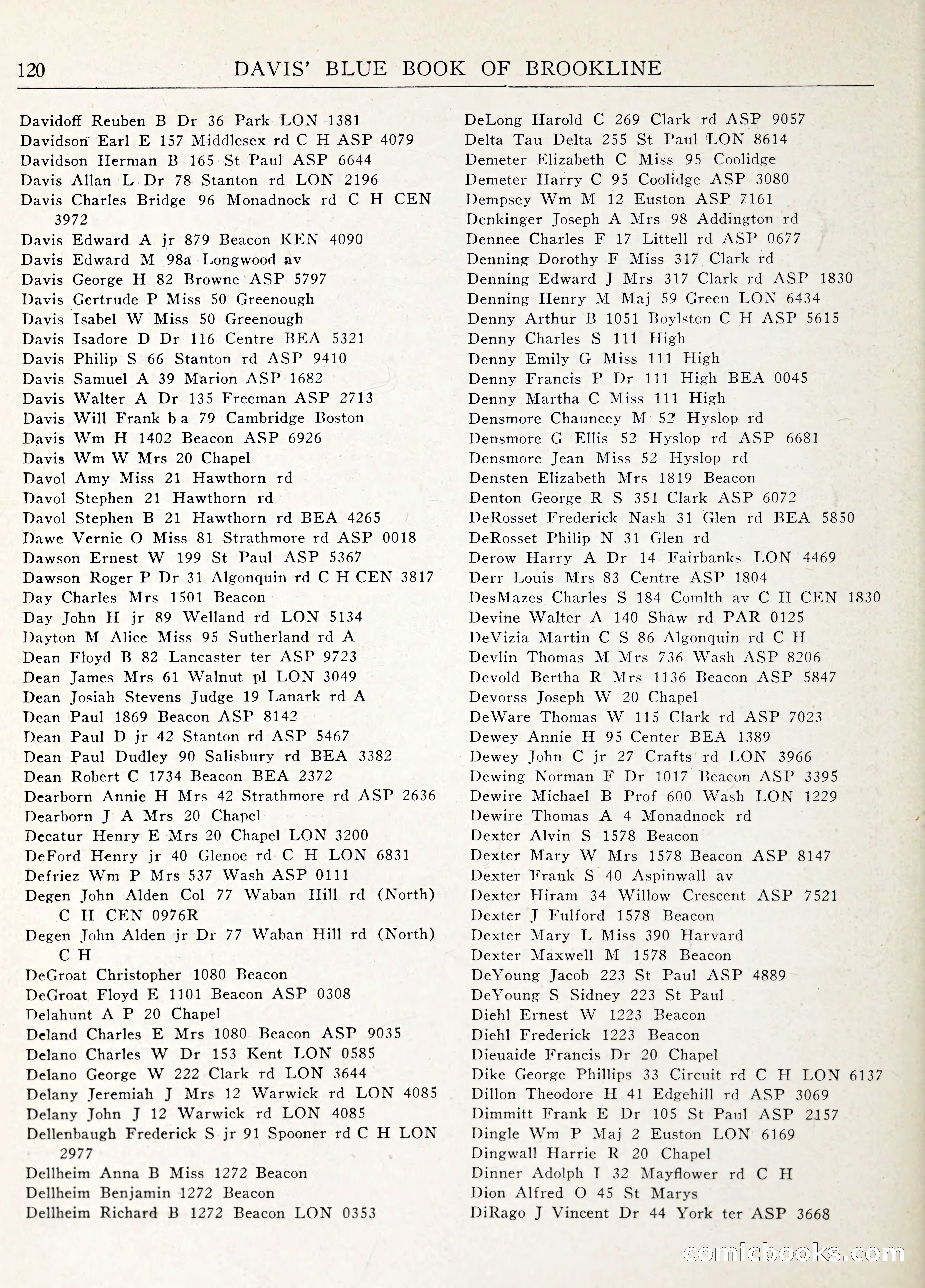Davis' Blue Book of Brookline: Wellesley and Weston — page 127 of 246