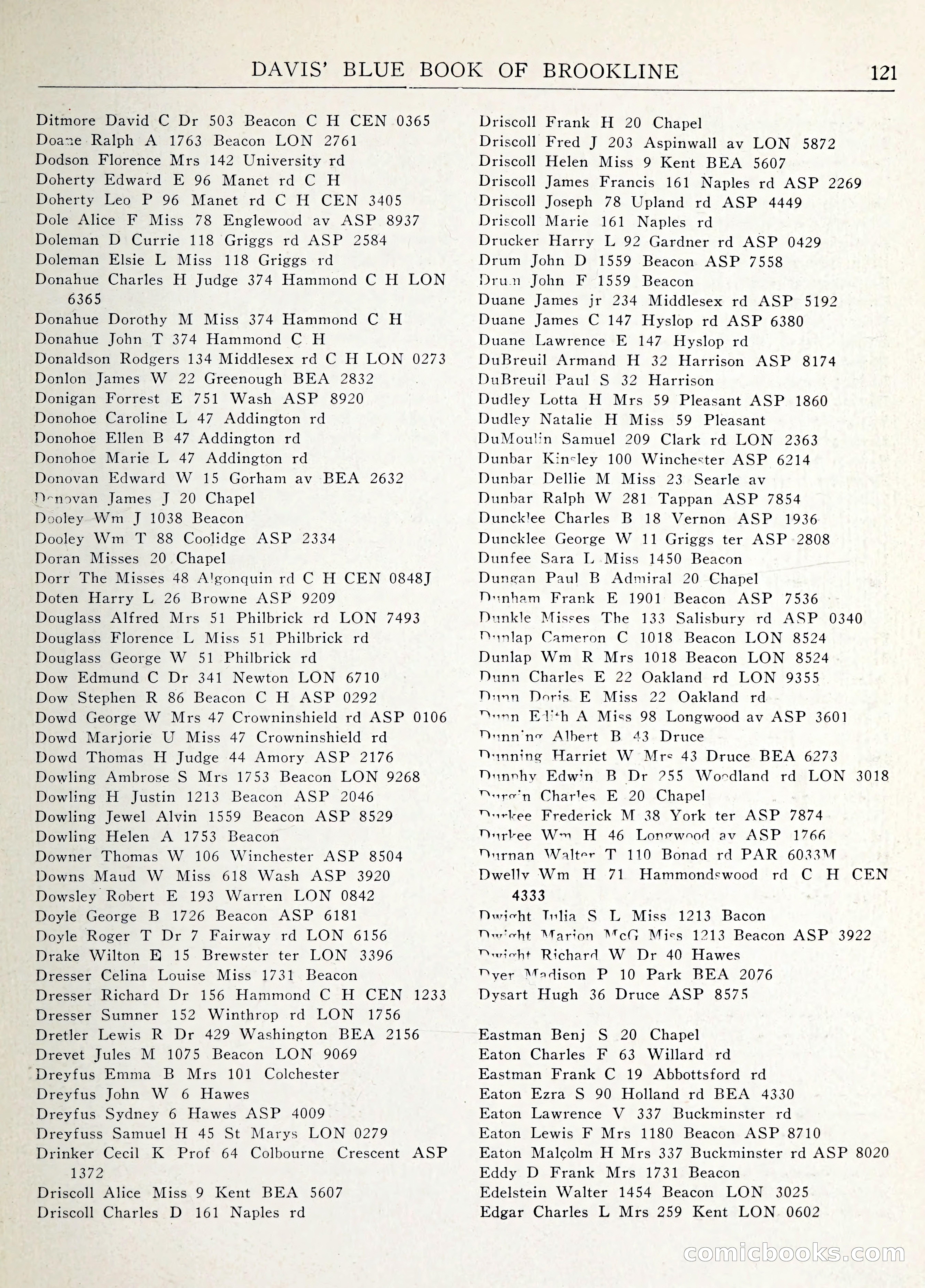 Davis' Blue Book of Brookline: Wellesley and Weston — page 128 of 246