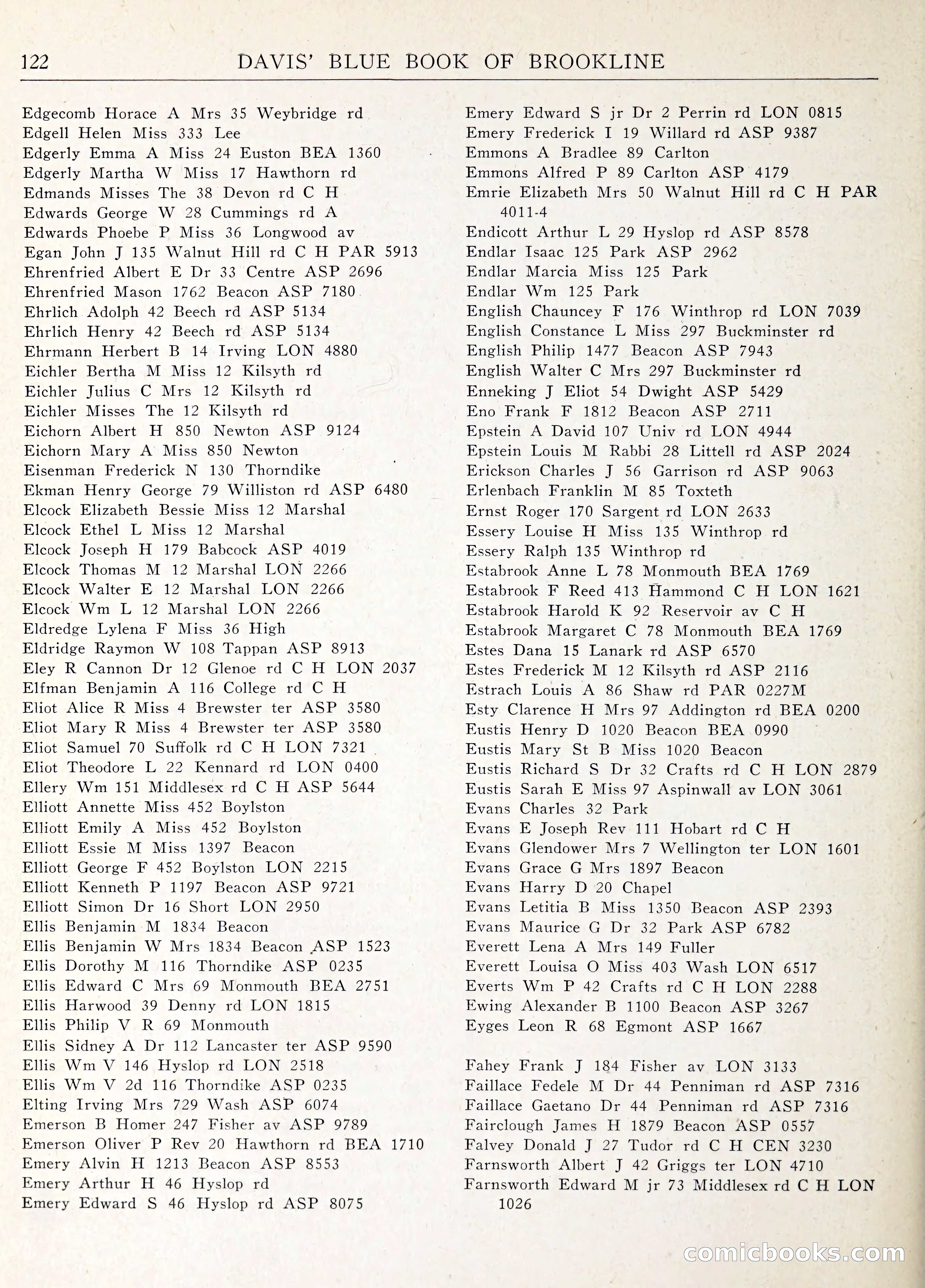 Davis' Blue Book of Brookline: Wellesley and Weston — page 129 of 246
