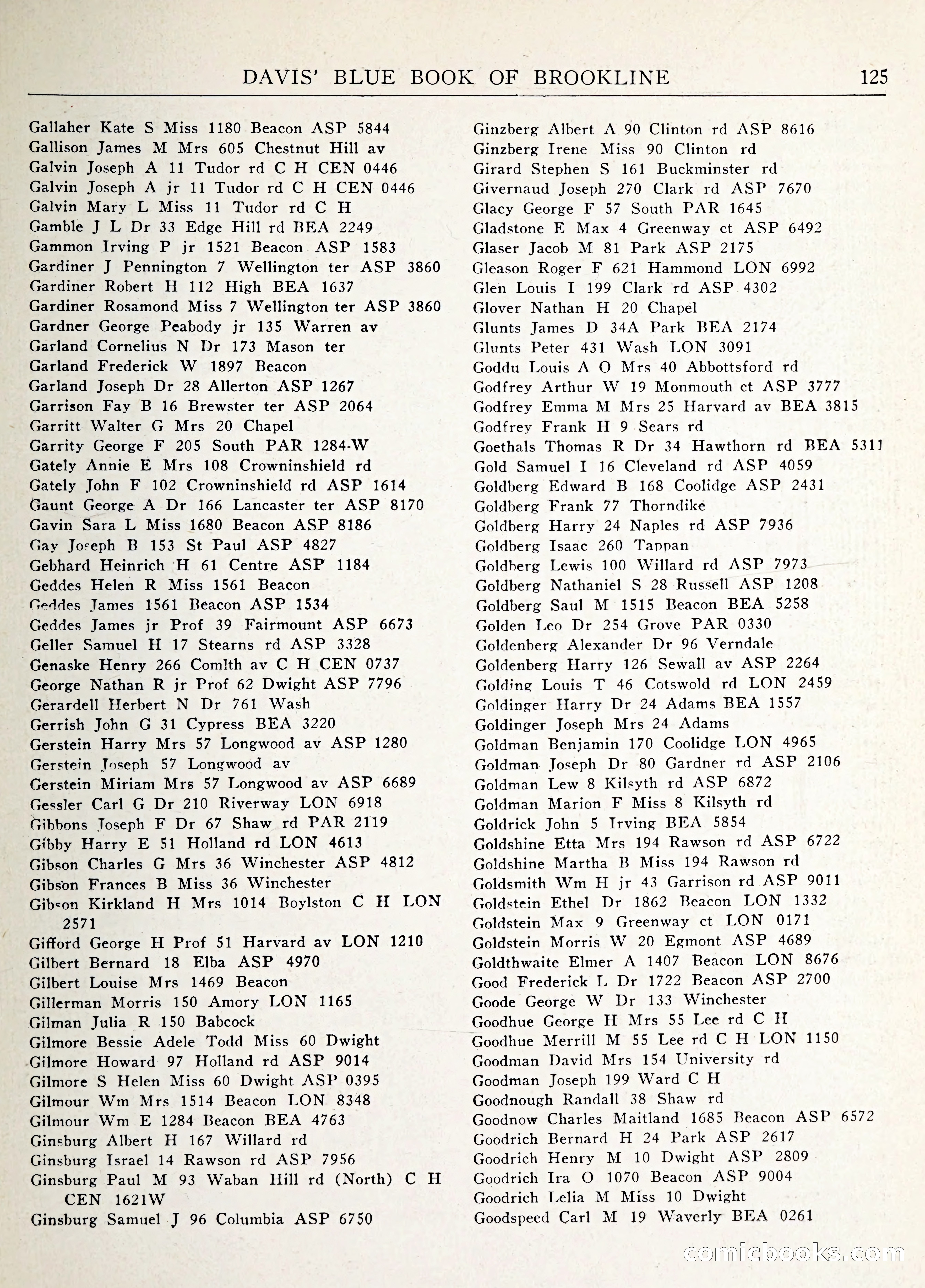 Davis' Blue Book of Brookline: Wellesley and Weston — page 132 of 246