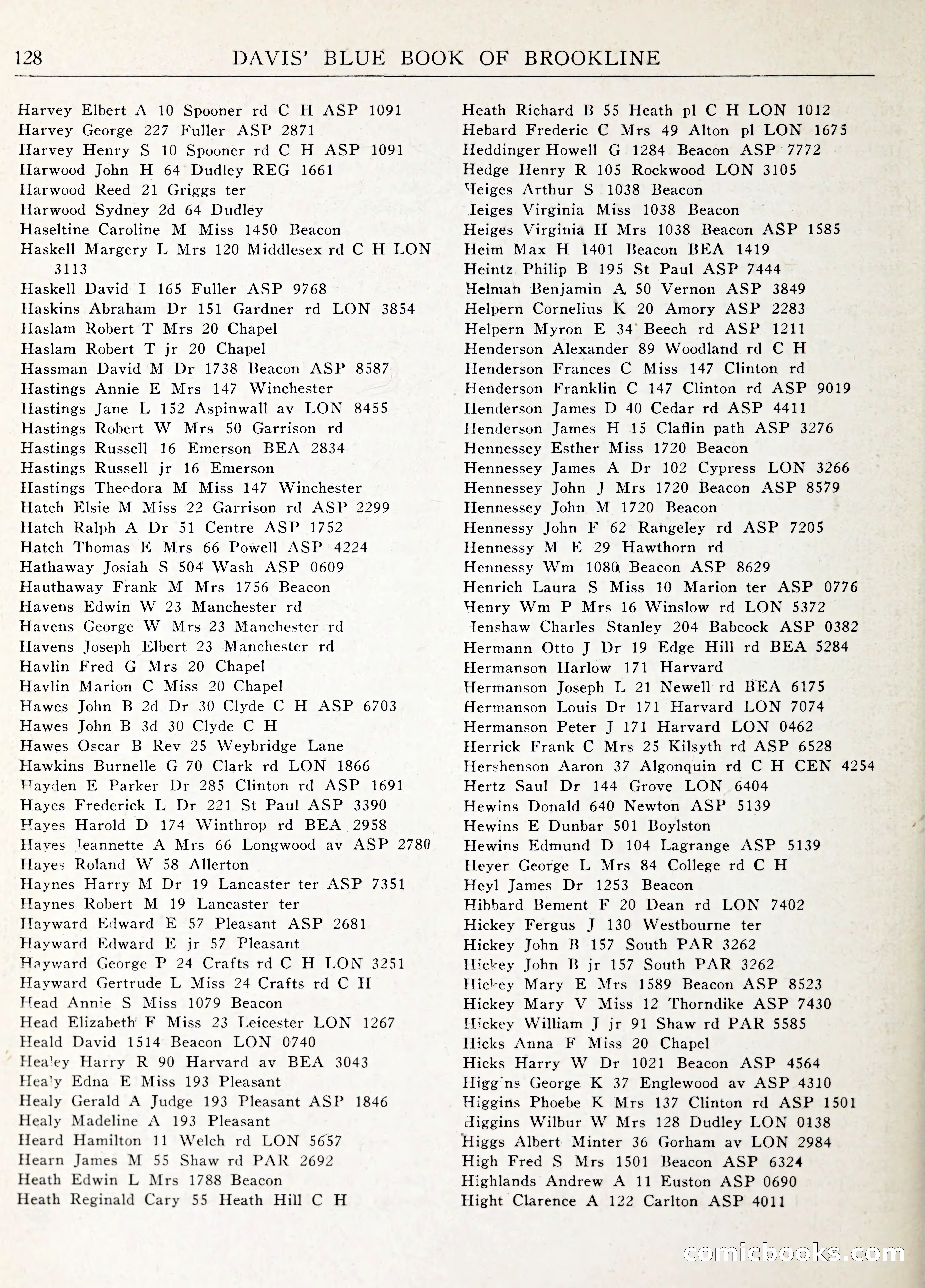 Davis' Blue Book of Brookline: Wellesley and Weston — page 135 of 246