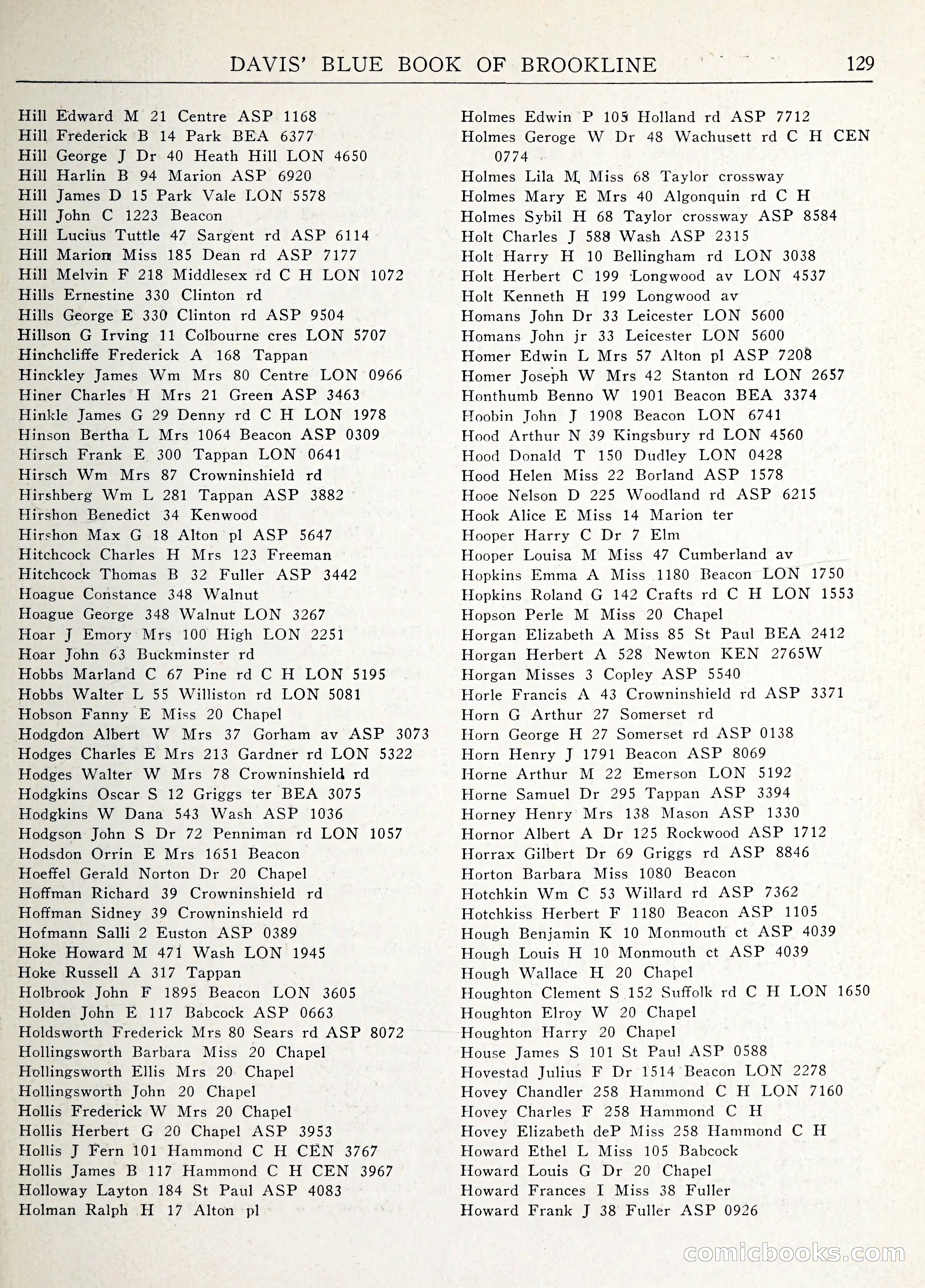Davis' Blue Book of Brookline: Wellesley and Weston — page 136 of 246