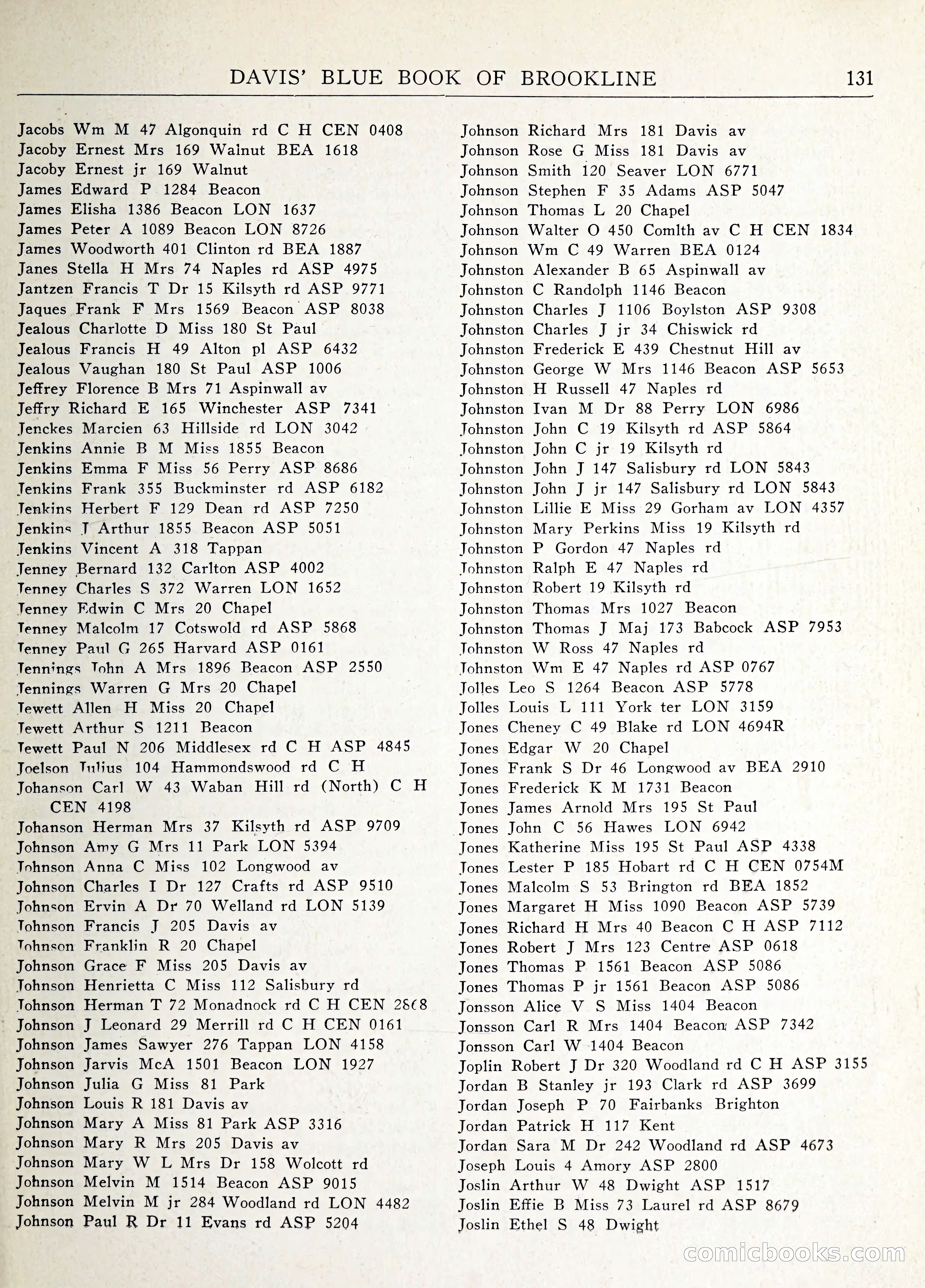 Davis' Blue Book of Brookline: Wellesley and Weston — page 138 of 246