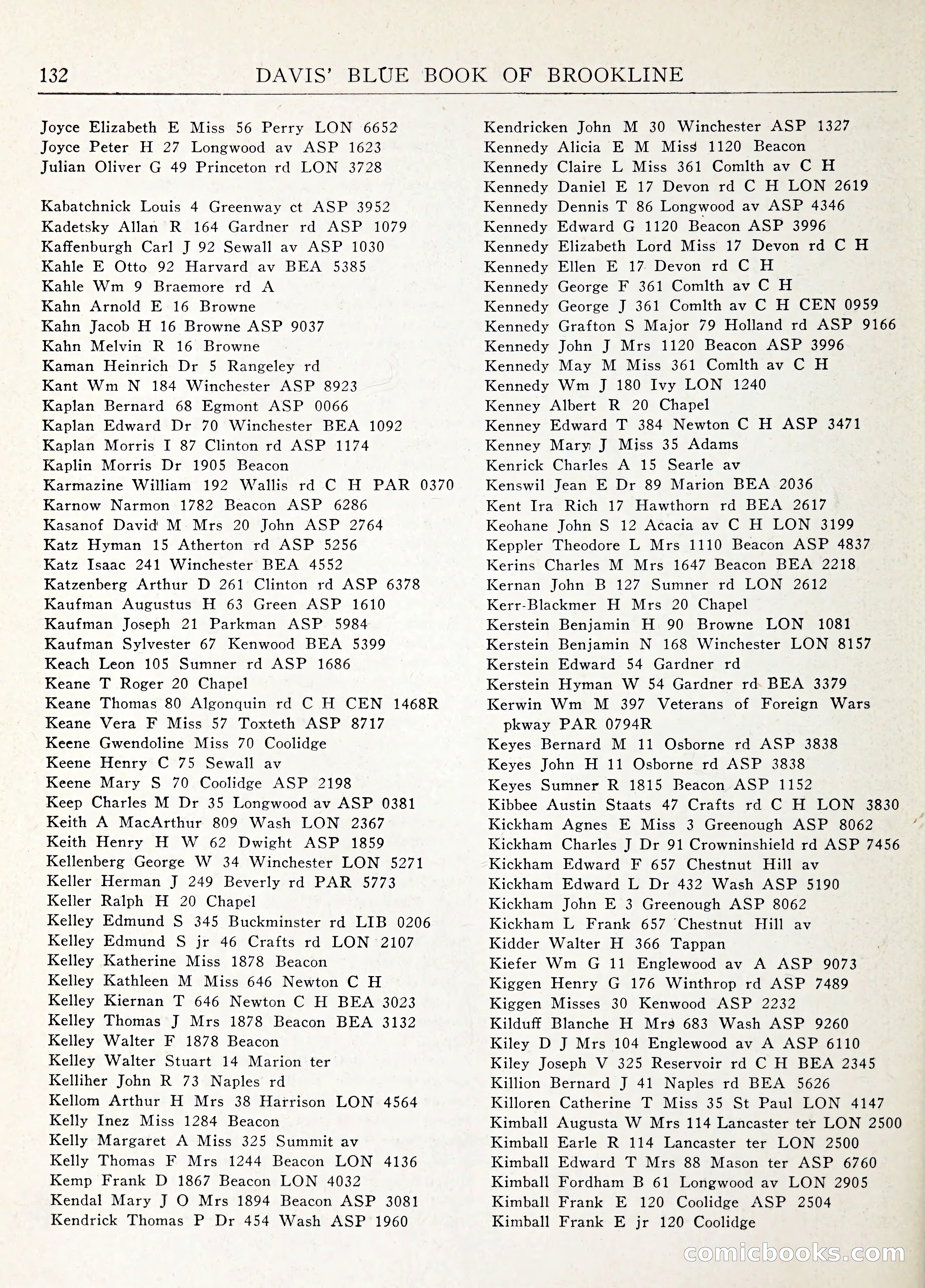 Davis' Blue Book of Brookline: Wellesley and Weston — page 139 of 246