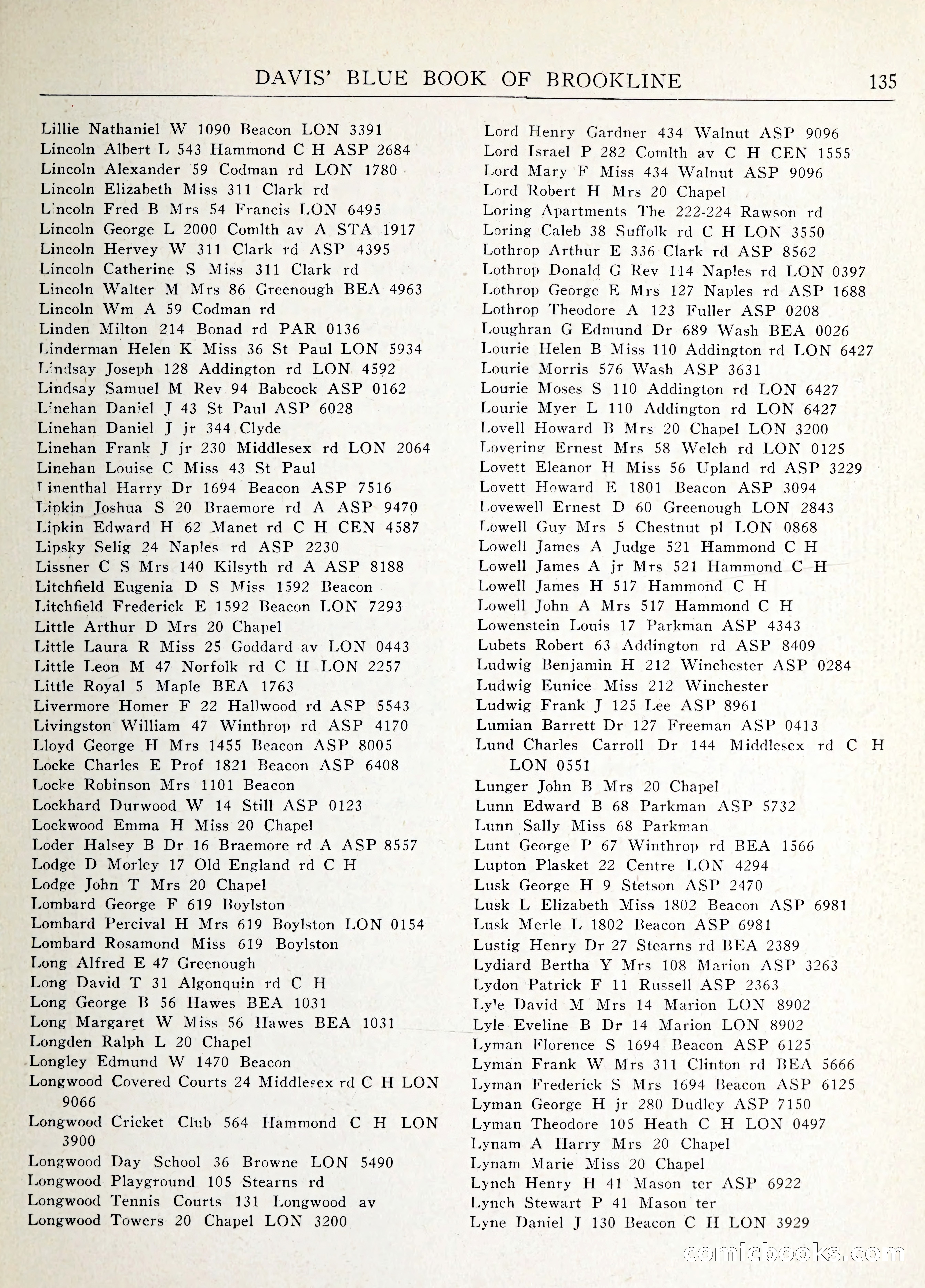 Davis' Blue Book of Brookline: Wellesley and Weston — page 142 of 246