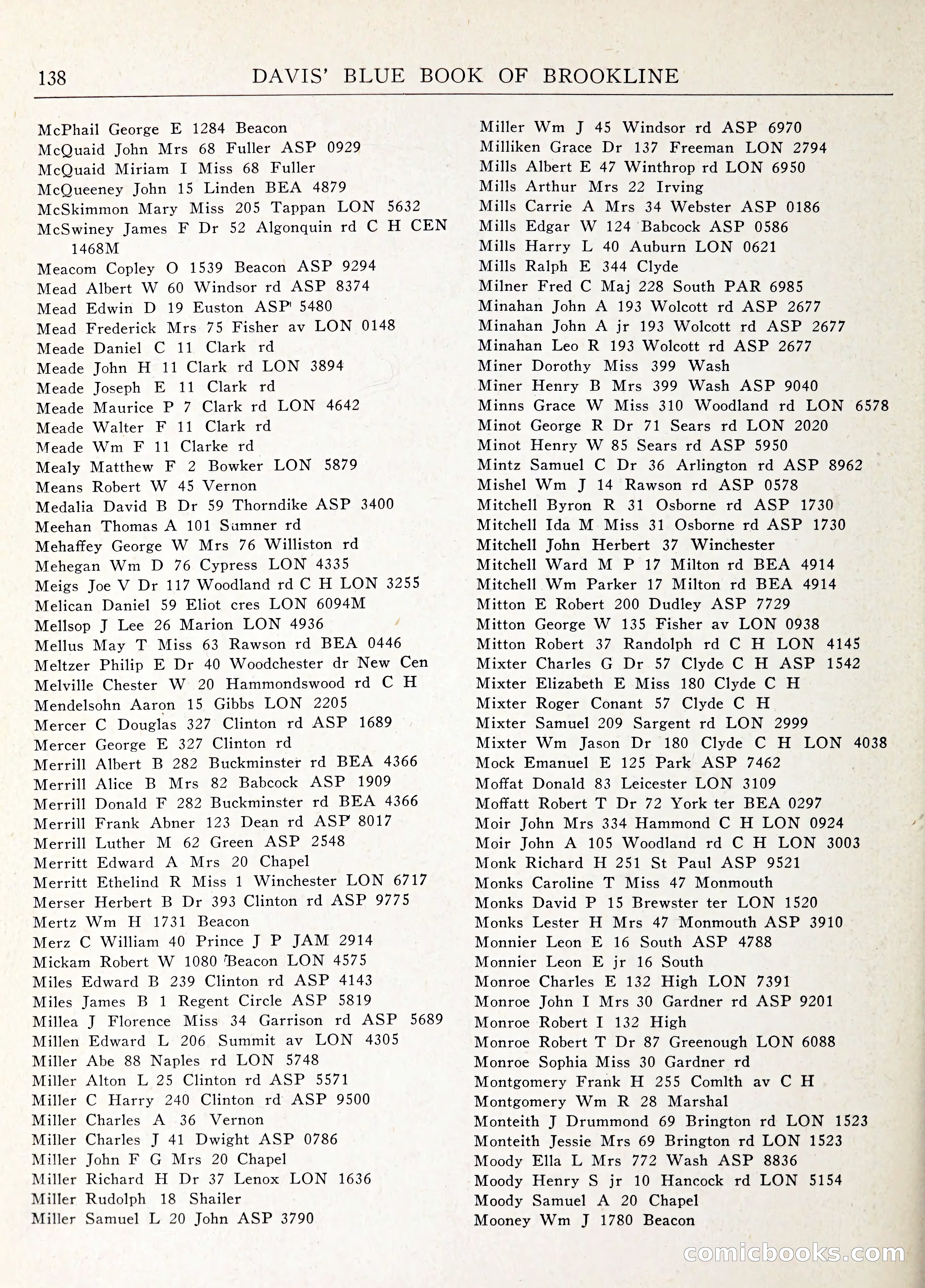 Davis' Blue Book of Brookline: Wellesley and Weston — page 145 of 246