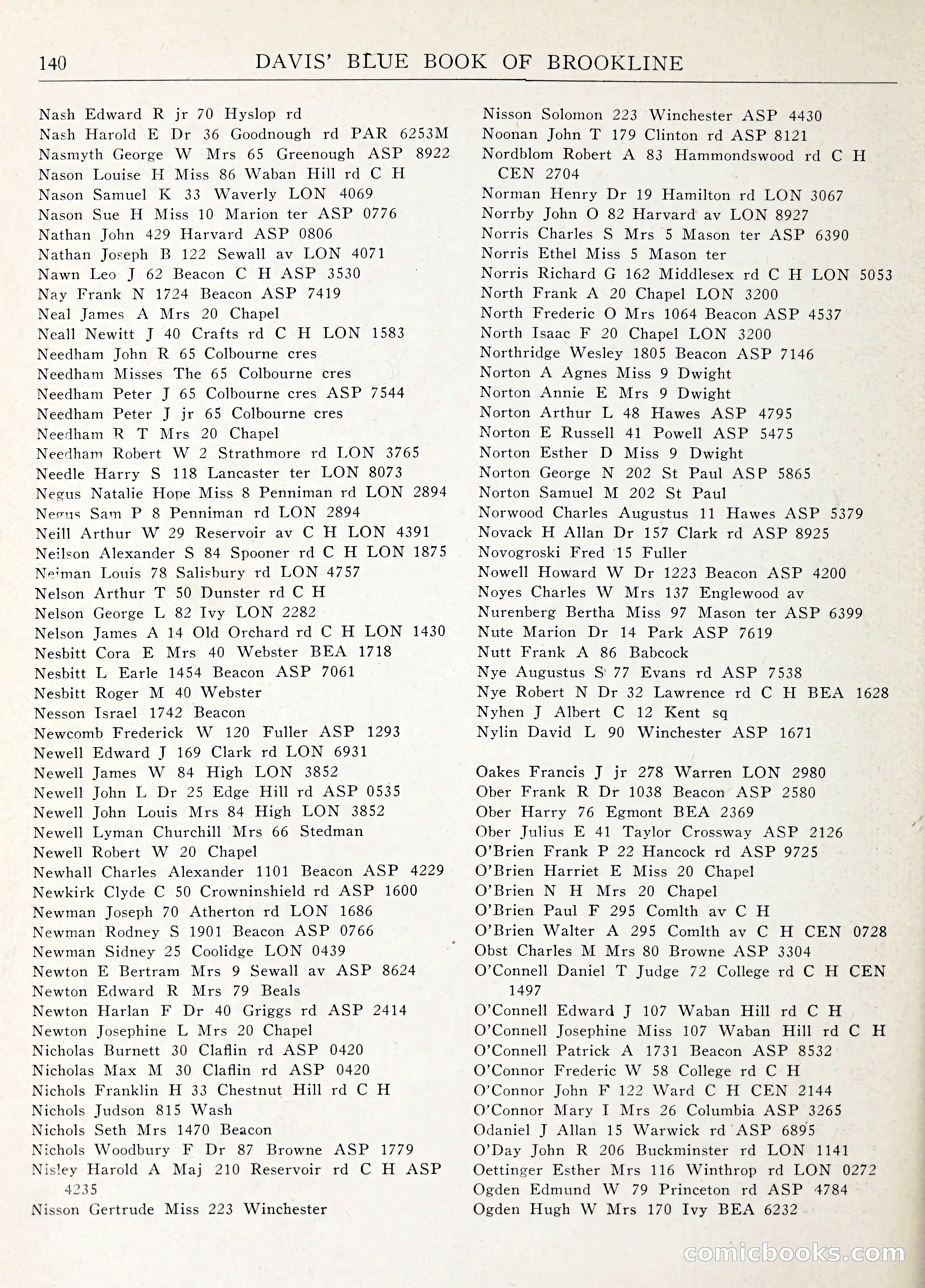 Davis' Blue Book of Brookline: Wellesley and Weston — page 147 of 246