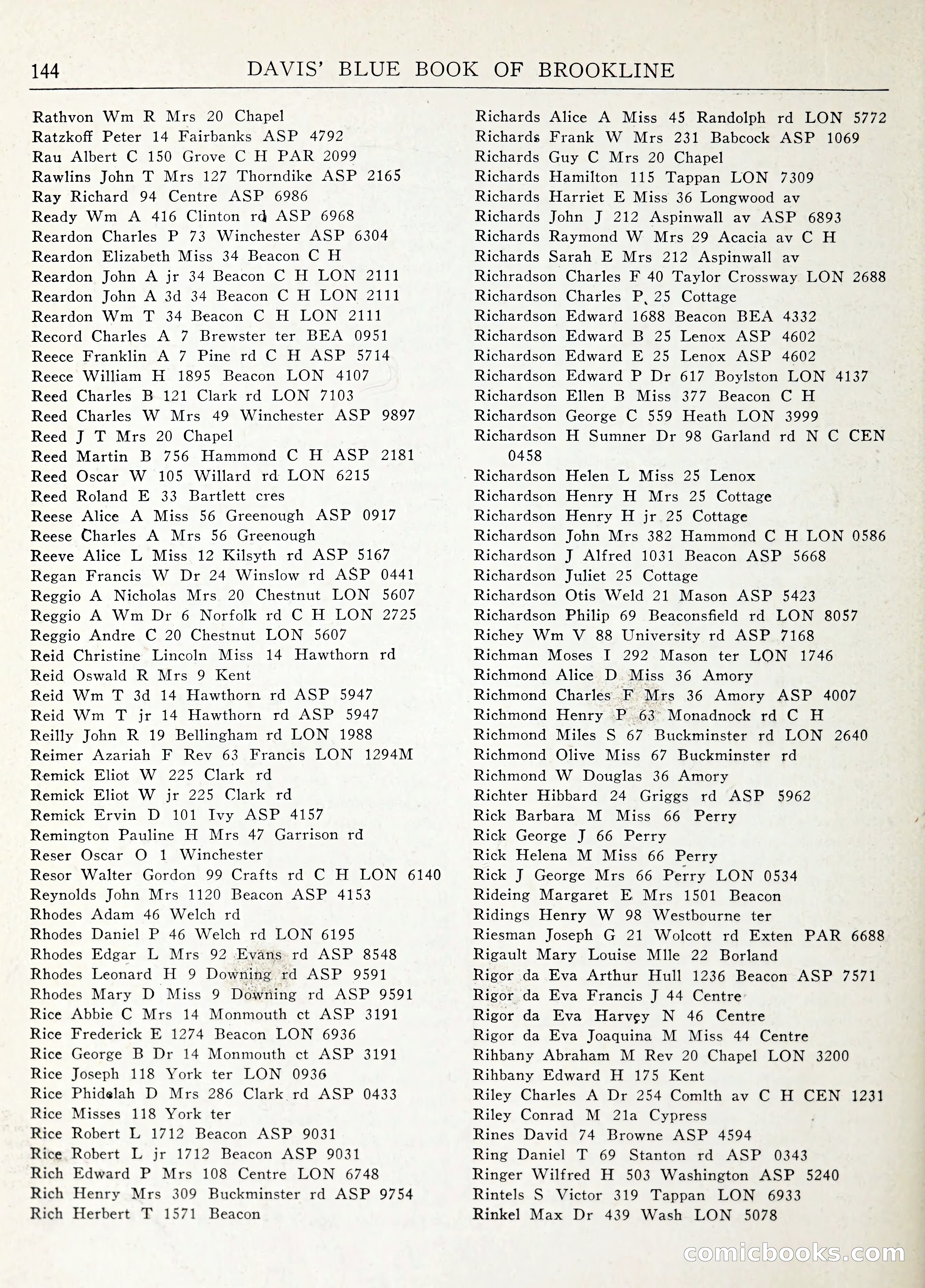 Davis' Blue Book of Brookline: Wellesley and Weston — page 151 of 246