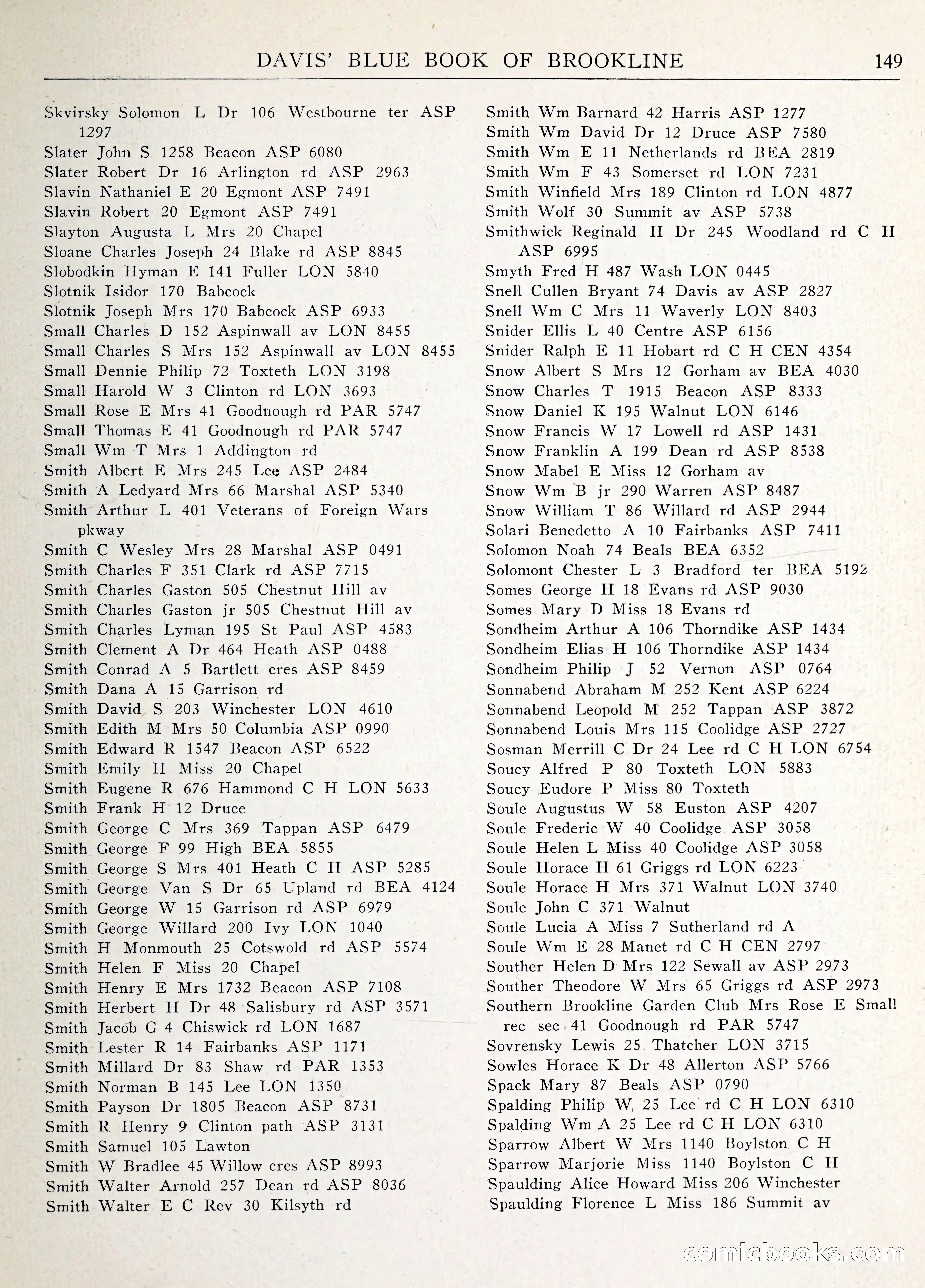 Davis' Blue Book of Brookline: Wellesley and Weston — page 156 of 246
