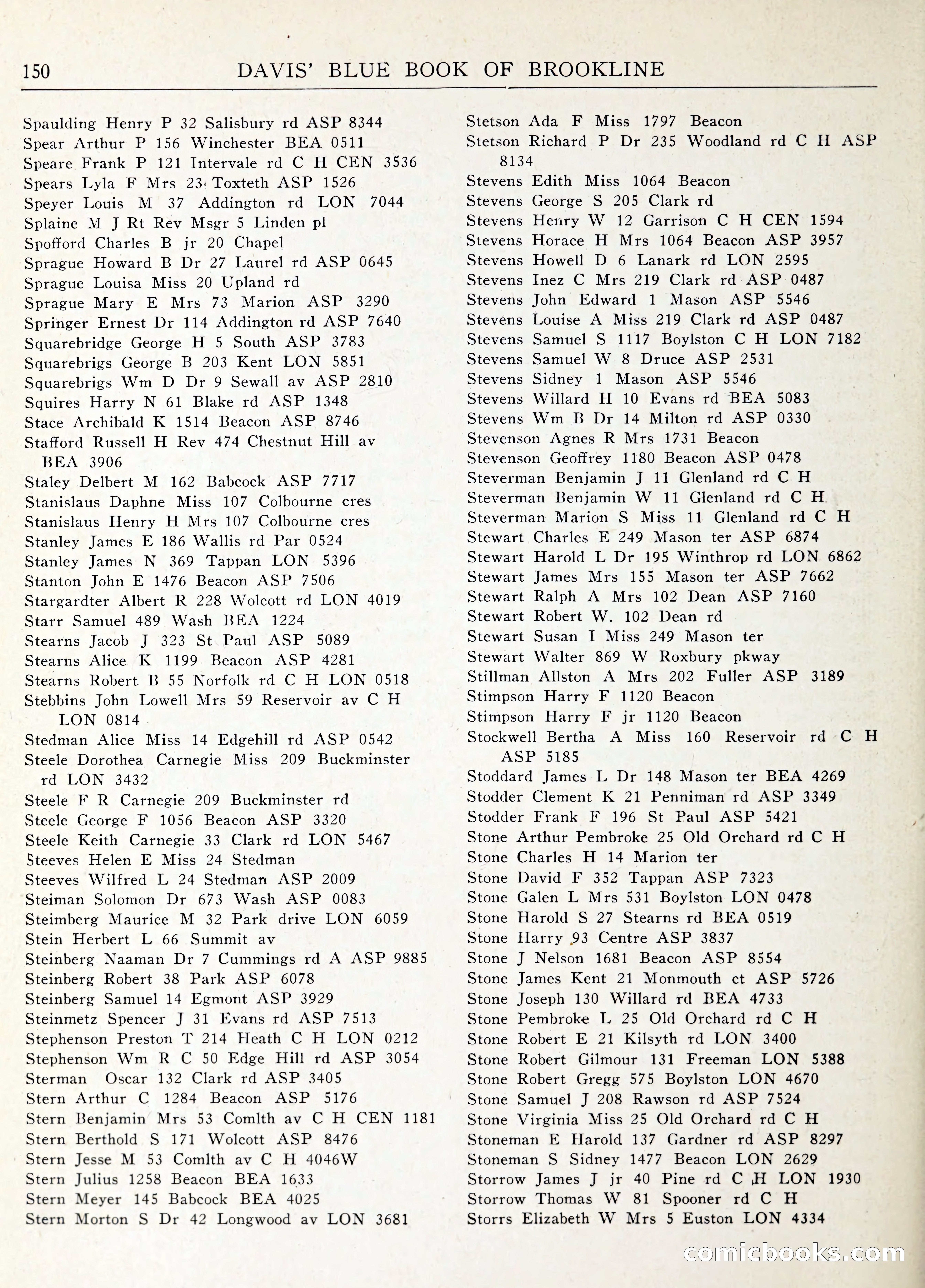 Davis' Blue Book of Brookline: Wellesley and Weston — page 157 of 246