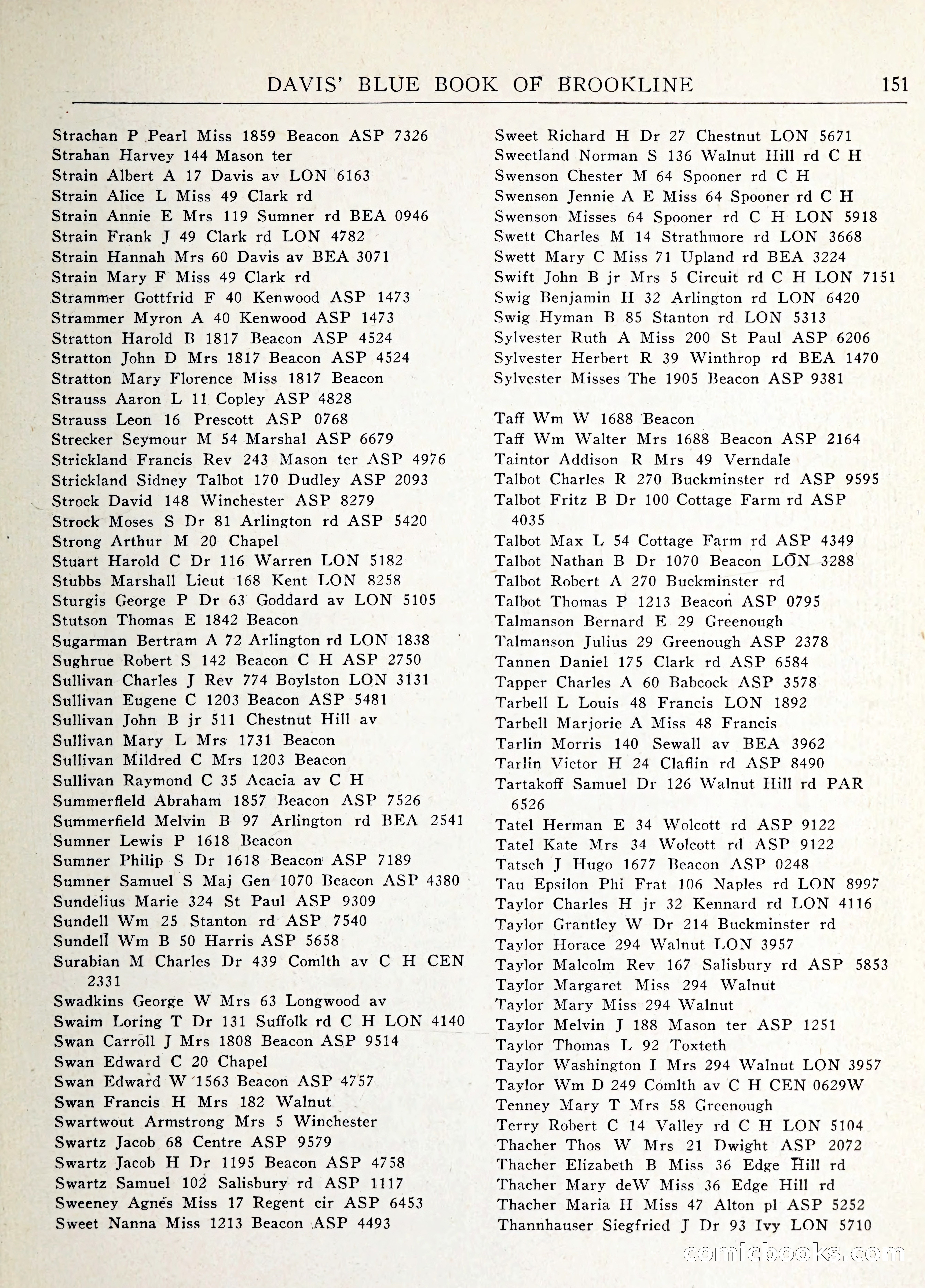 Davis' Blue Book of Brookline: Wellesley and Weston — page 158 of 246
