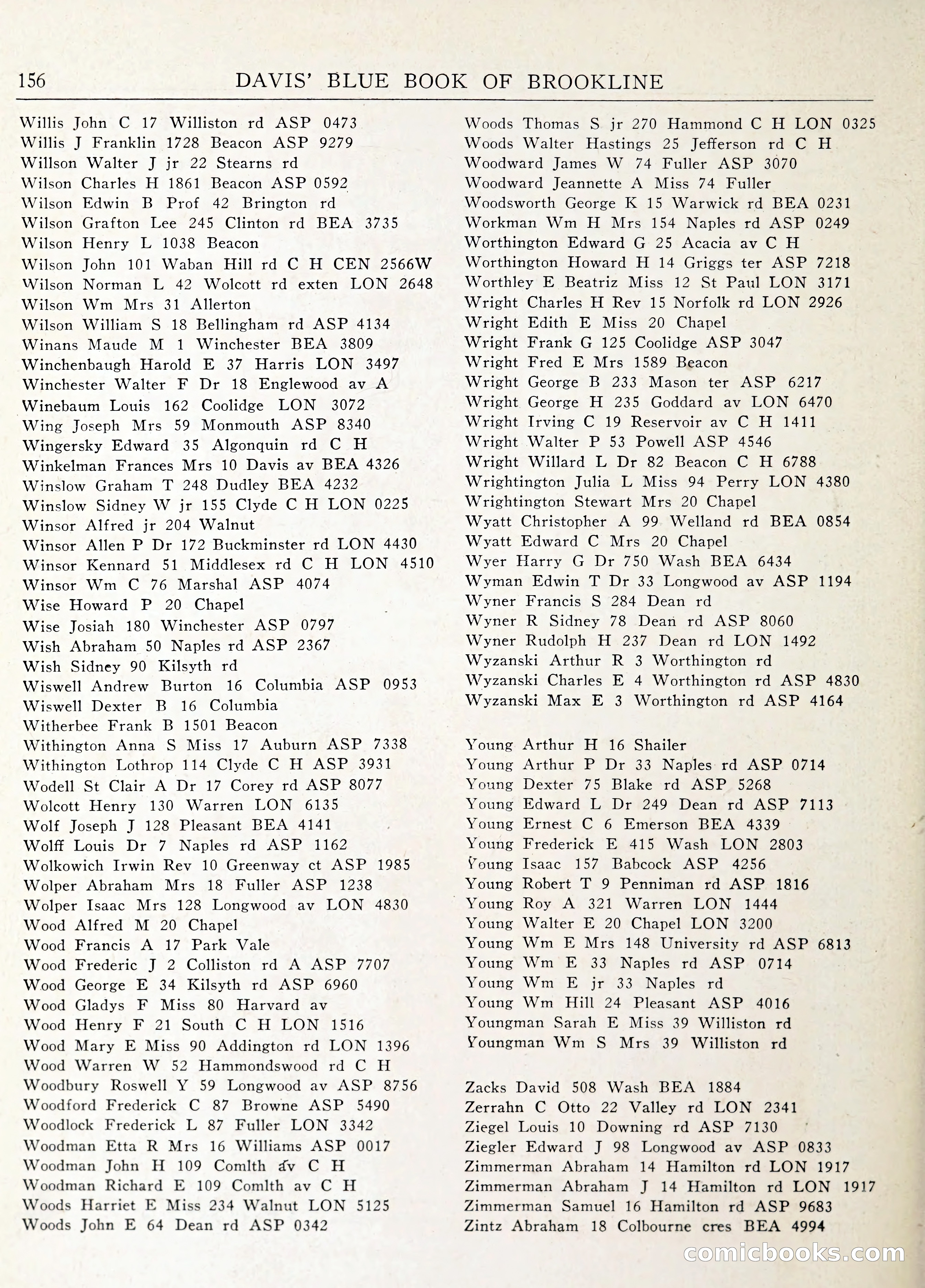 Davis' Blue Book of Brookline: Wellesley and Weston — page 163 of 246