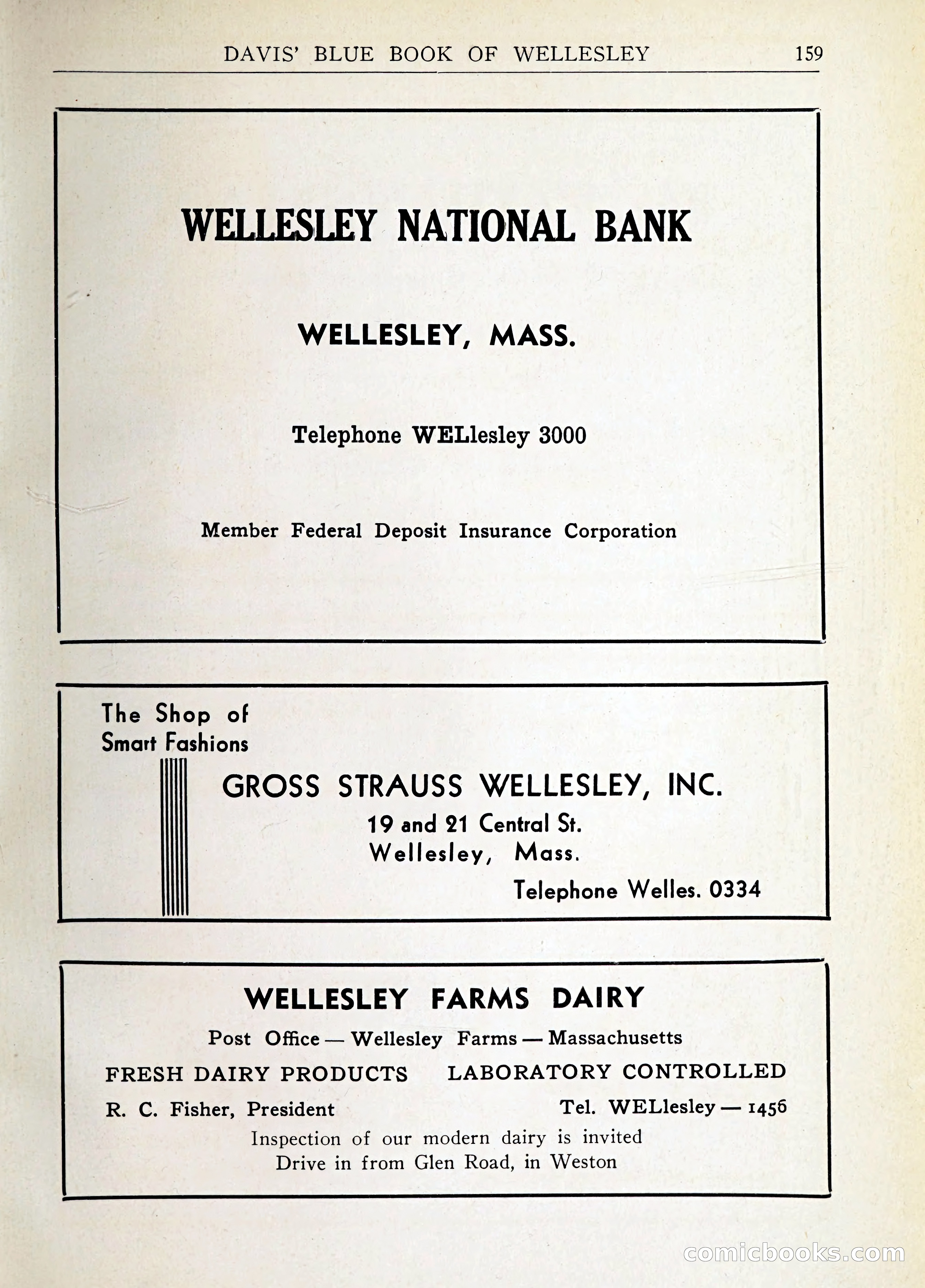 Davis' Blue Book of Brookline: Wellesley and Weston — page 170 of 246