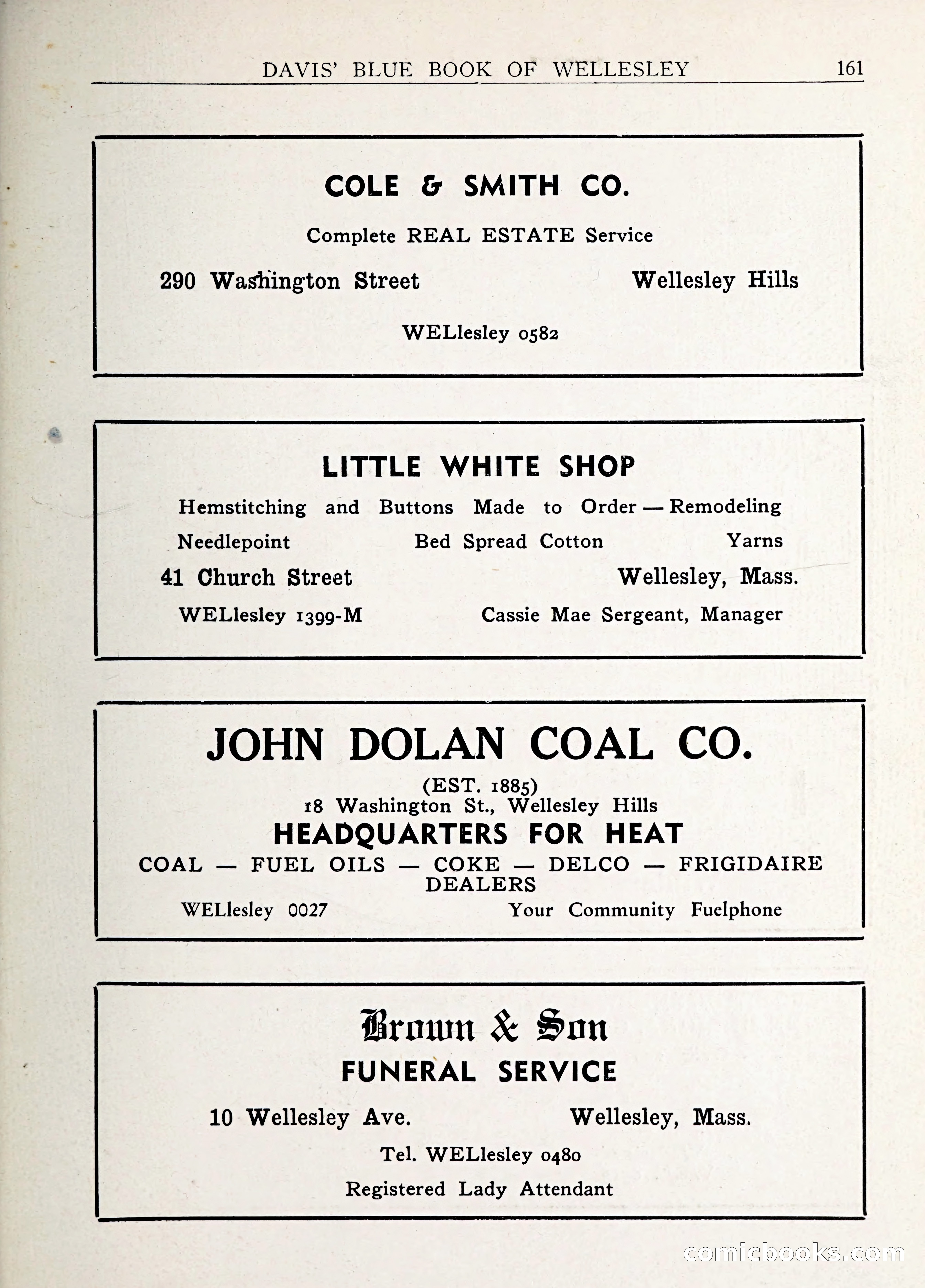 Davis' Blue Book of Brookline: Wellesley and Weston — page 172 of 246