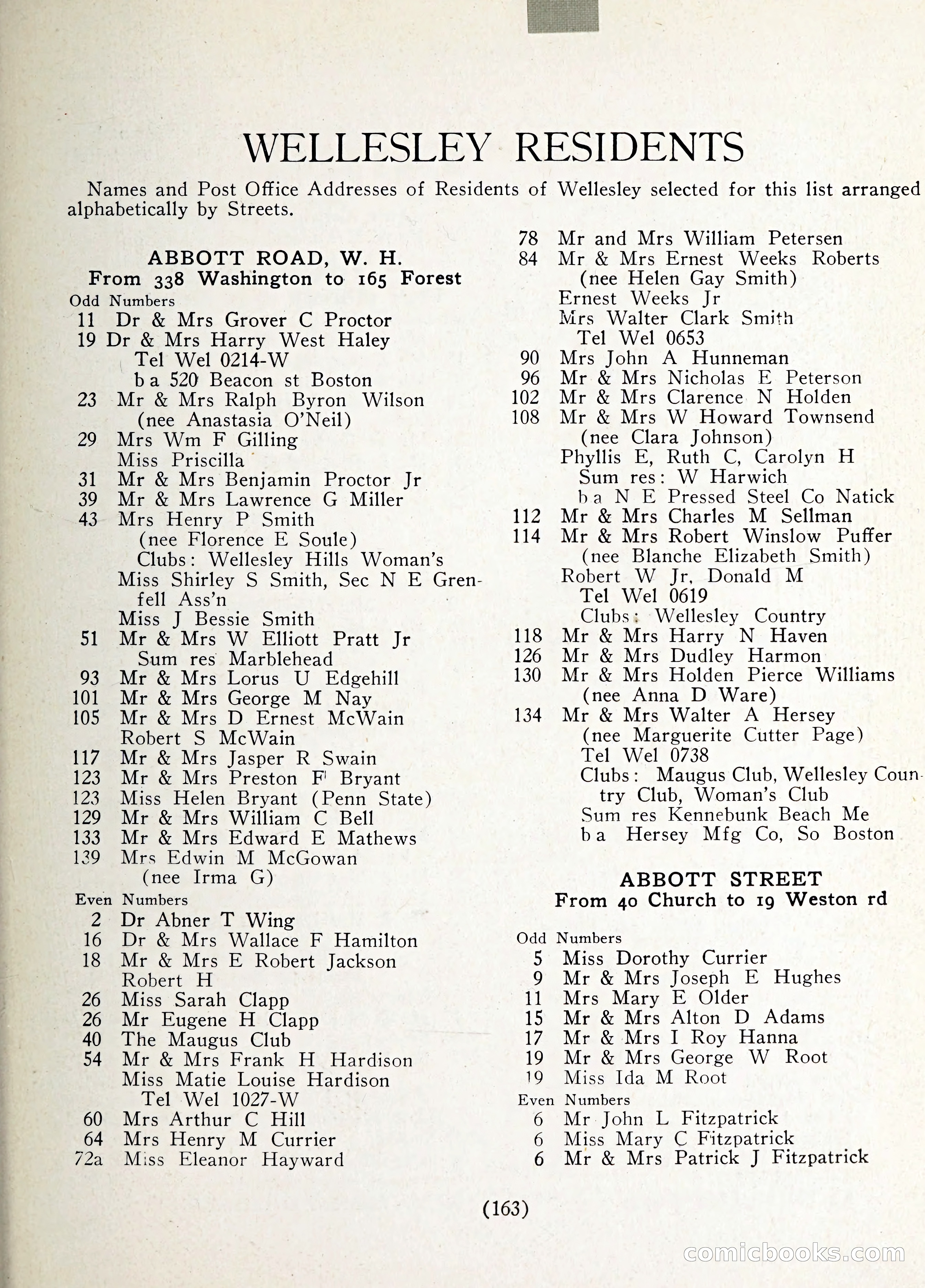 Davis' Blue Book of Brookline: Wellesley and Weston — page 174 of 246