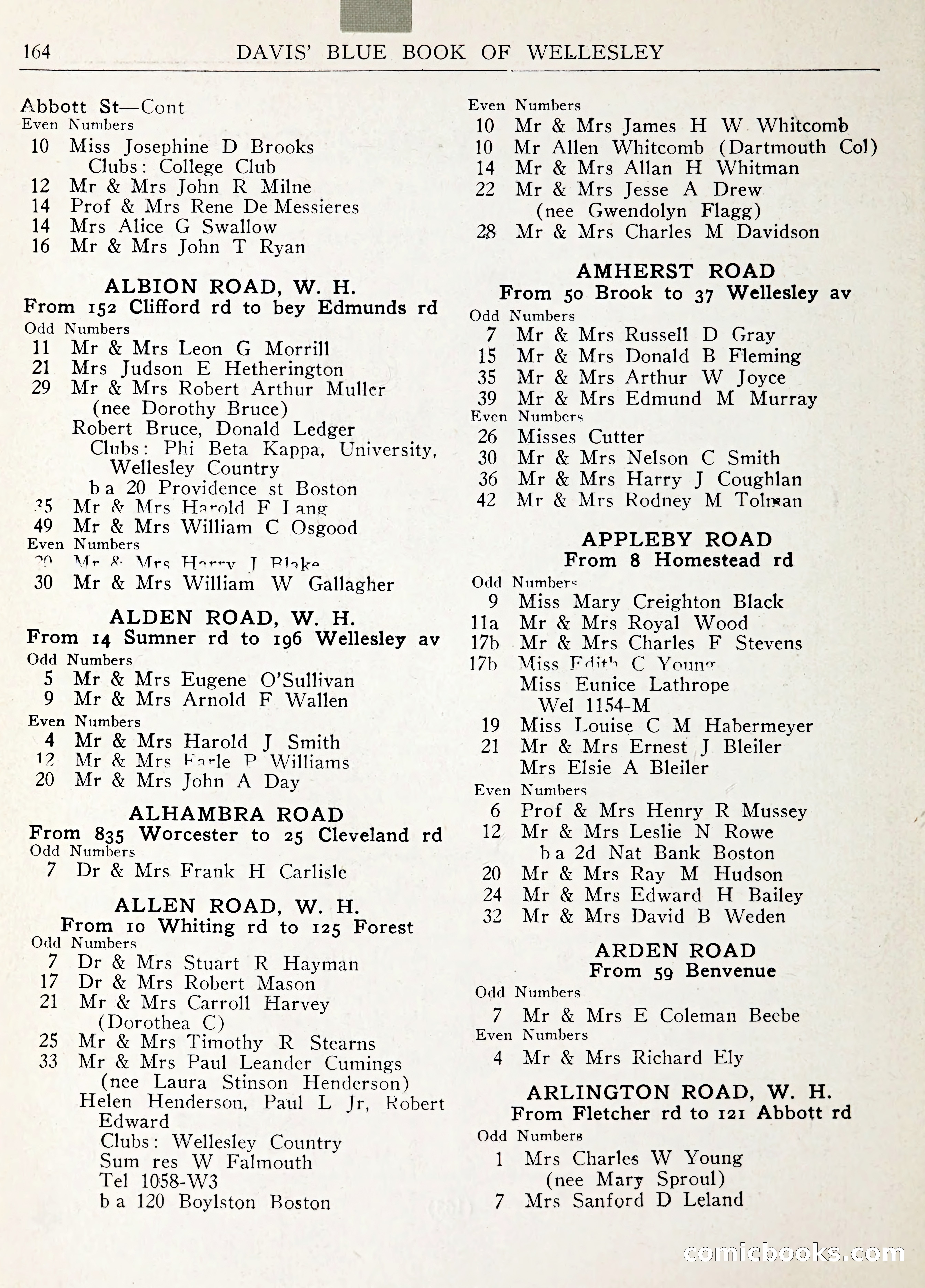 Davis' Blue Book of Brookline: Wellesley and Weston — page 175 of 246