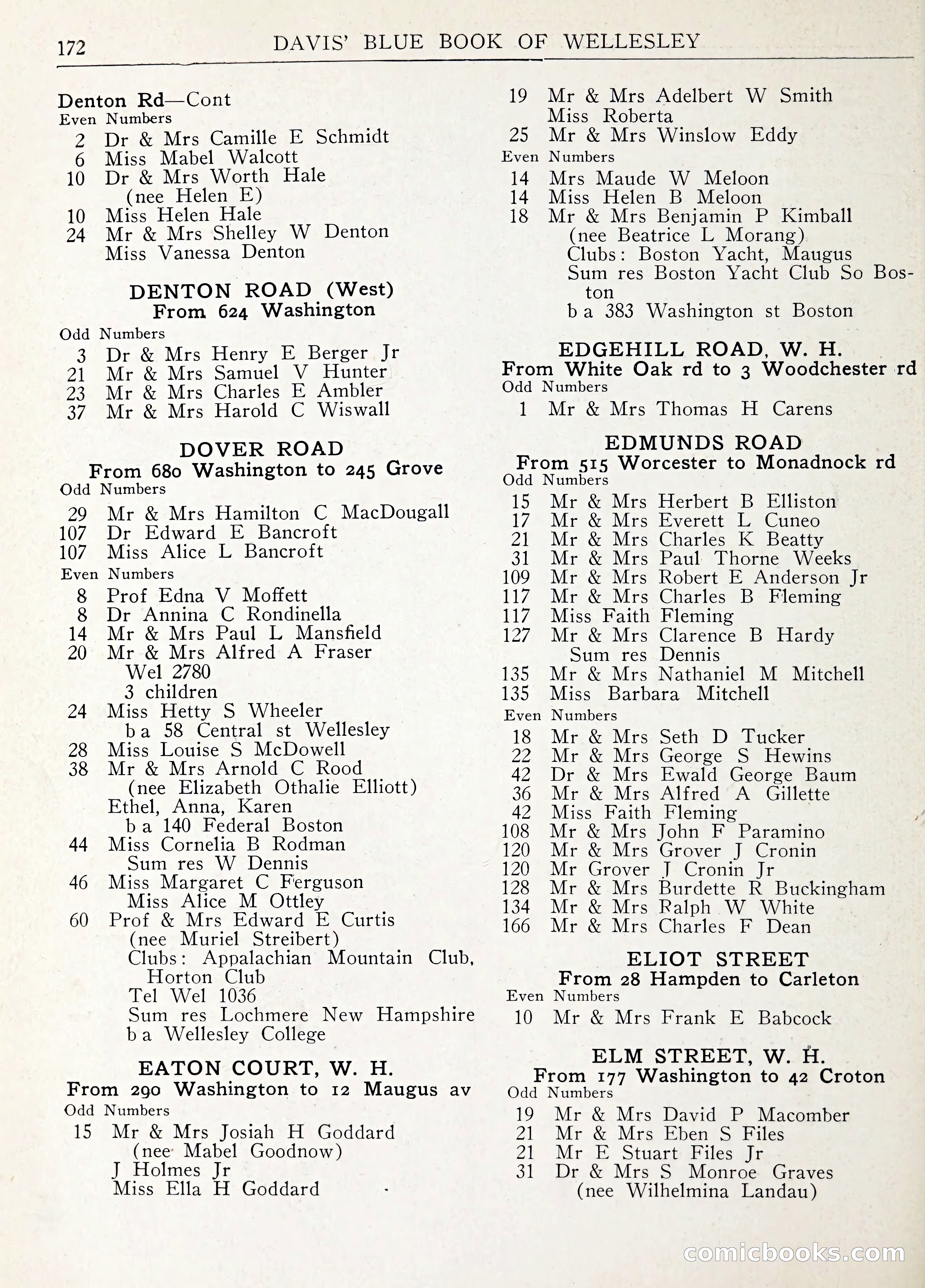 Davis' Blue Book of Brookline: Wellesley and Weston — page 183 of 246