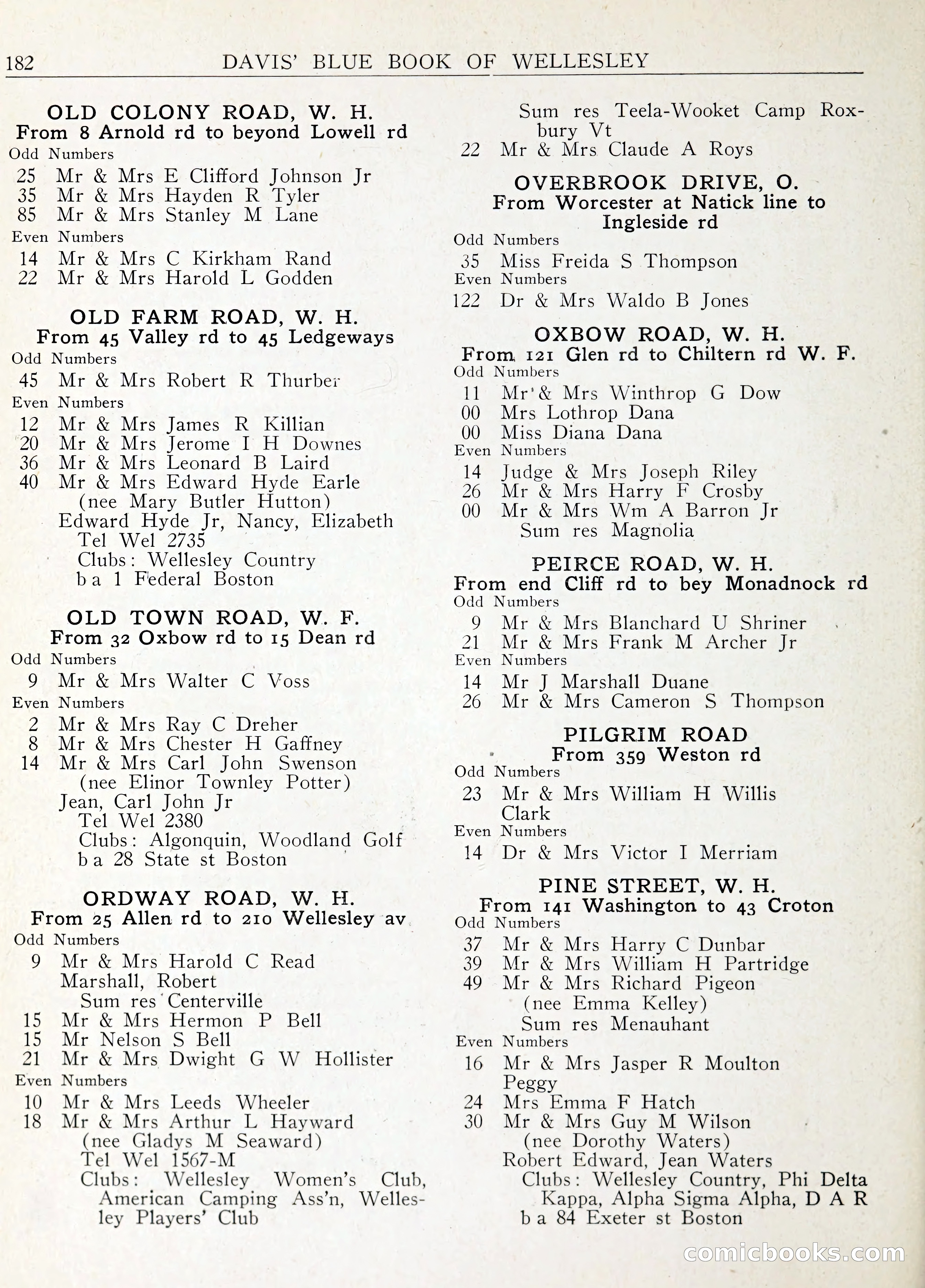 Davis' Blue Book of Brookline: Wellesley and Weston — page 193 of 246