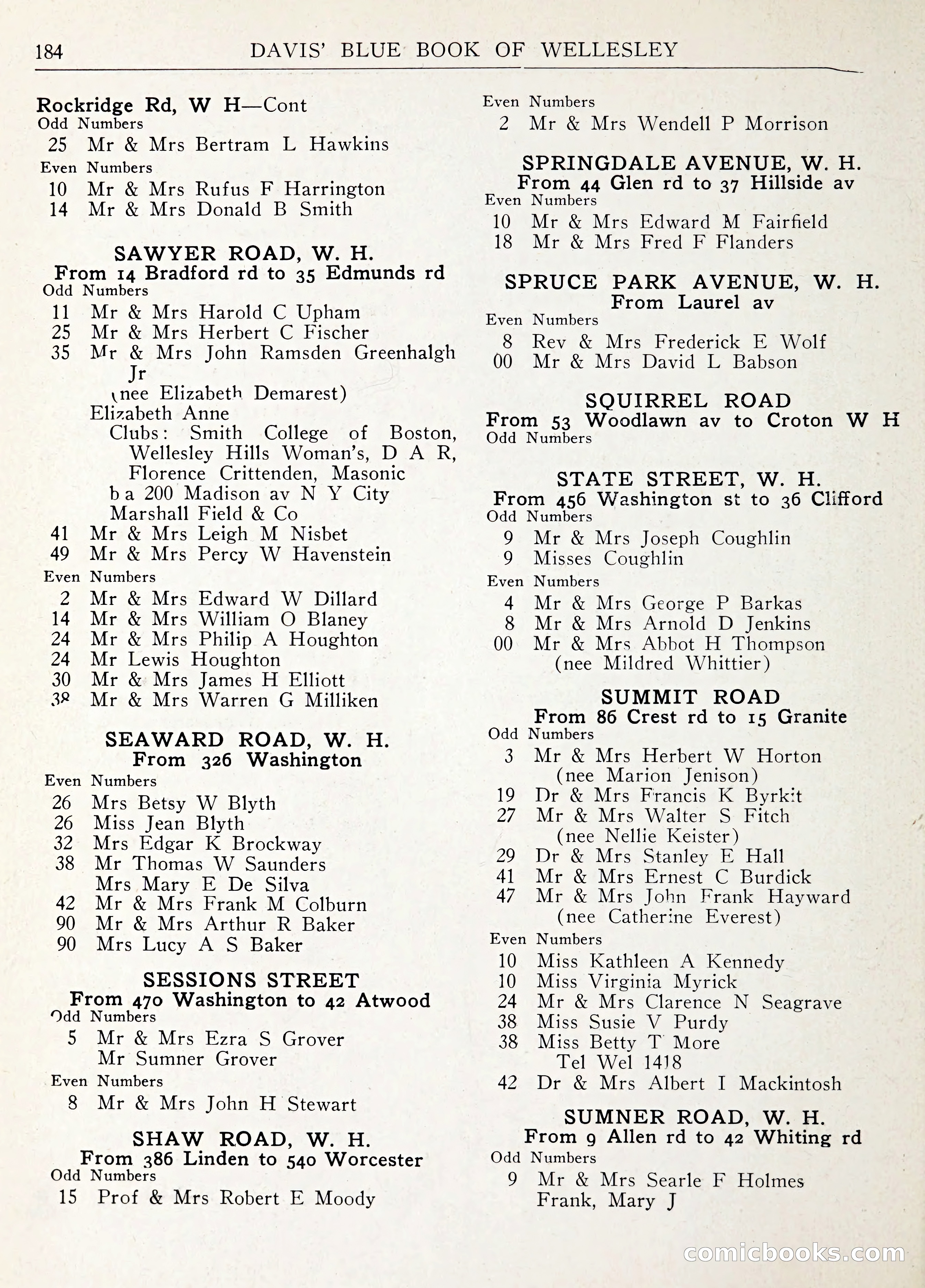 Davis' Blue Book of Brookline: Wellesley and Weston — page 195 of 246