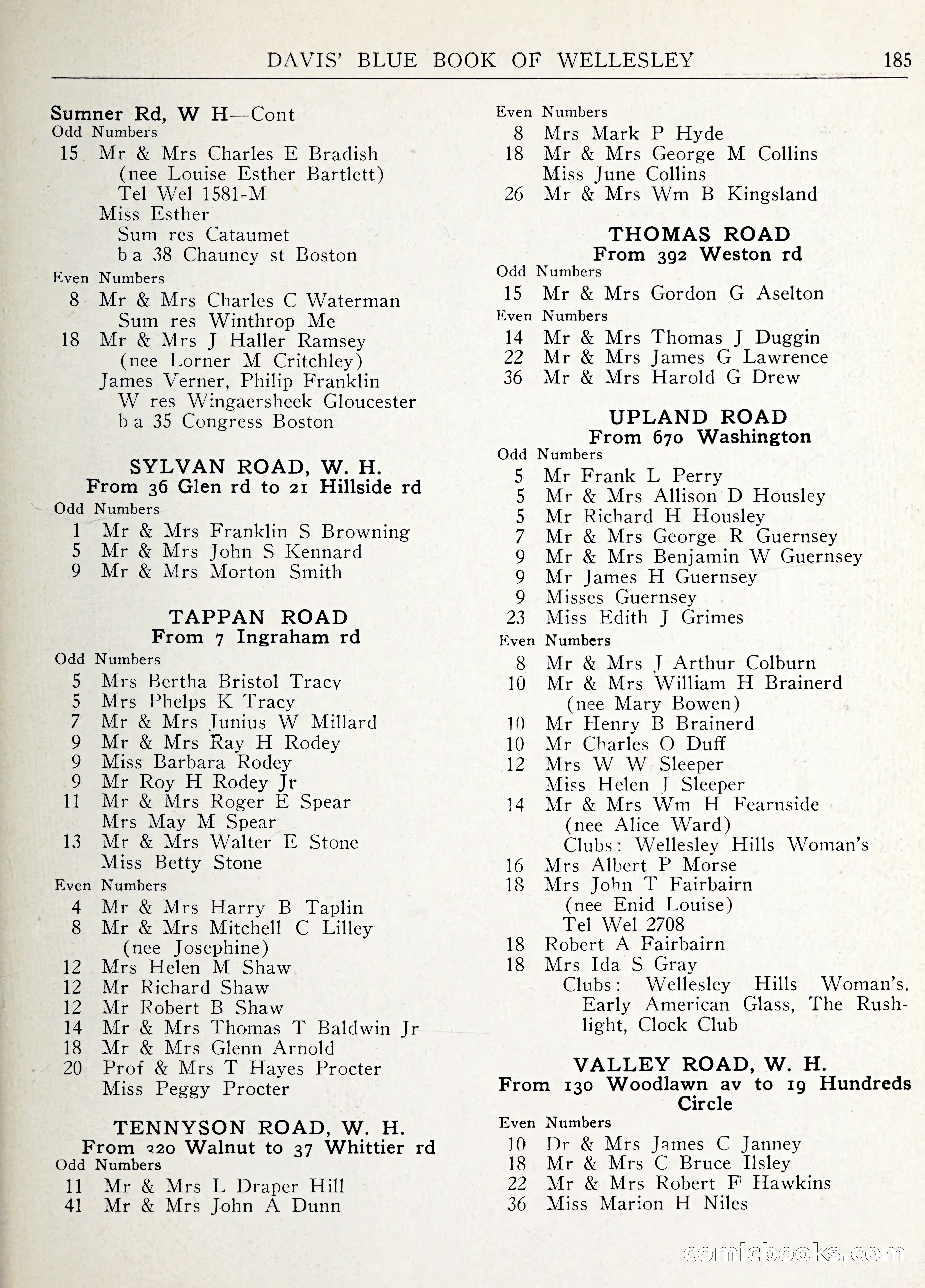 Davis' Blue Book of Brookline: Wellesley and Weston — page 196 of 246