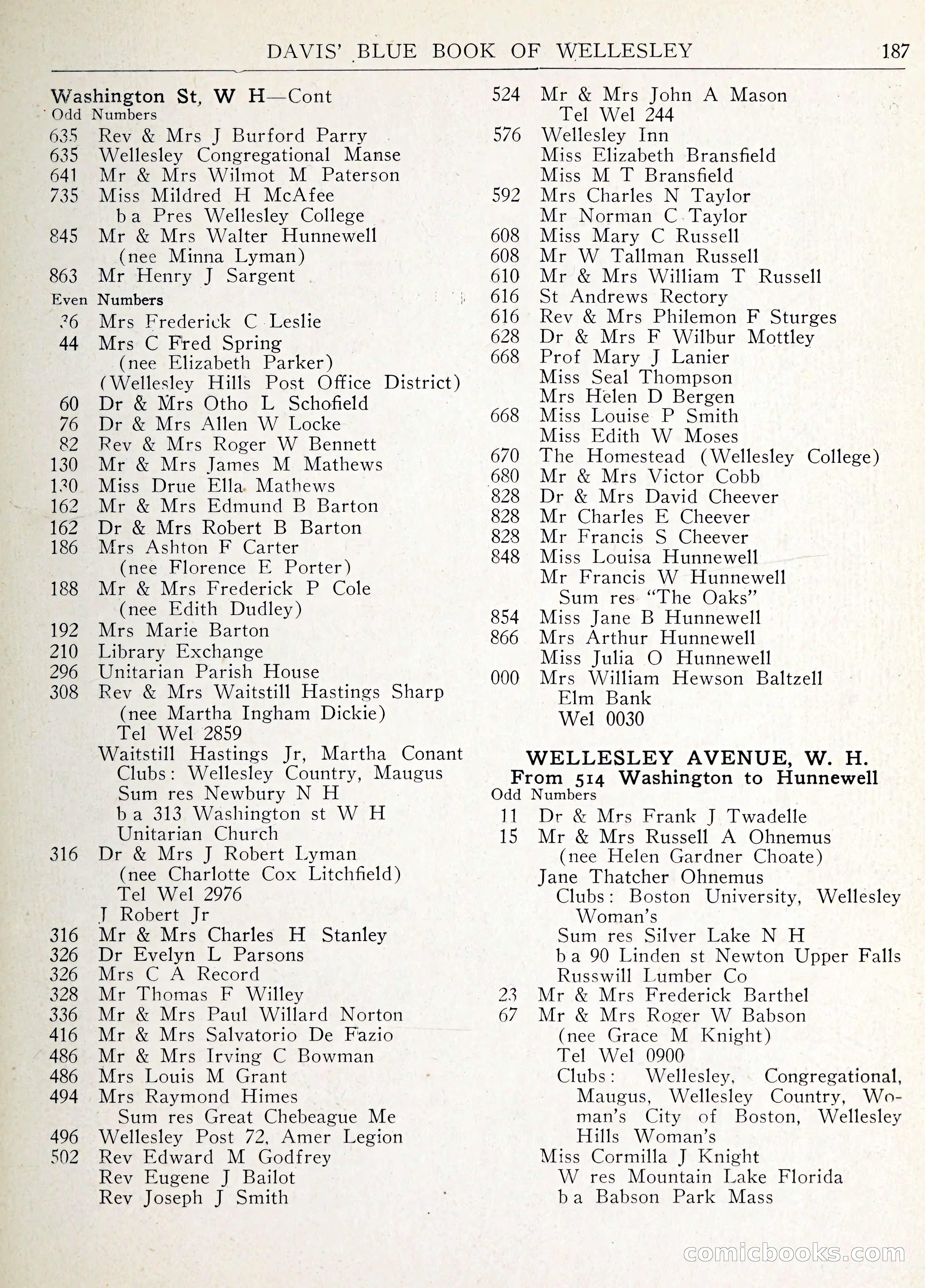 Davis' Blue Book of Brookline: Wellesley and Weston — page 198 of 246