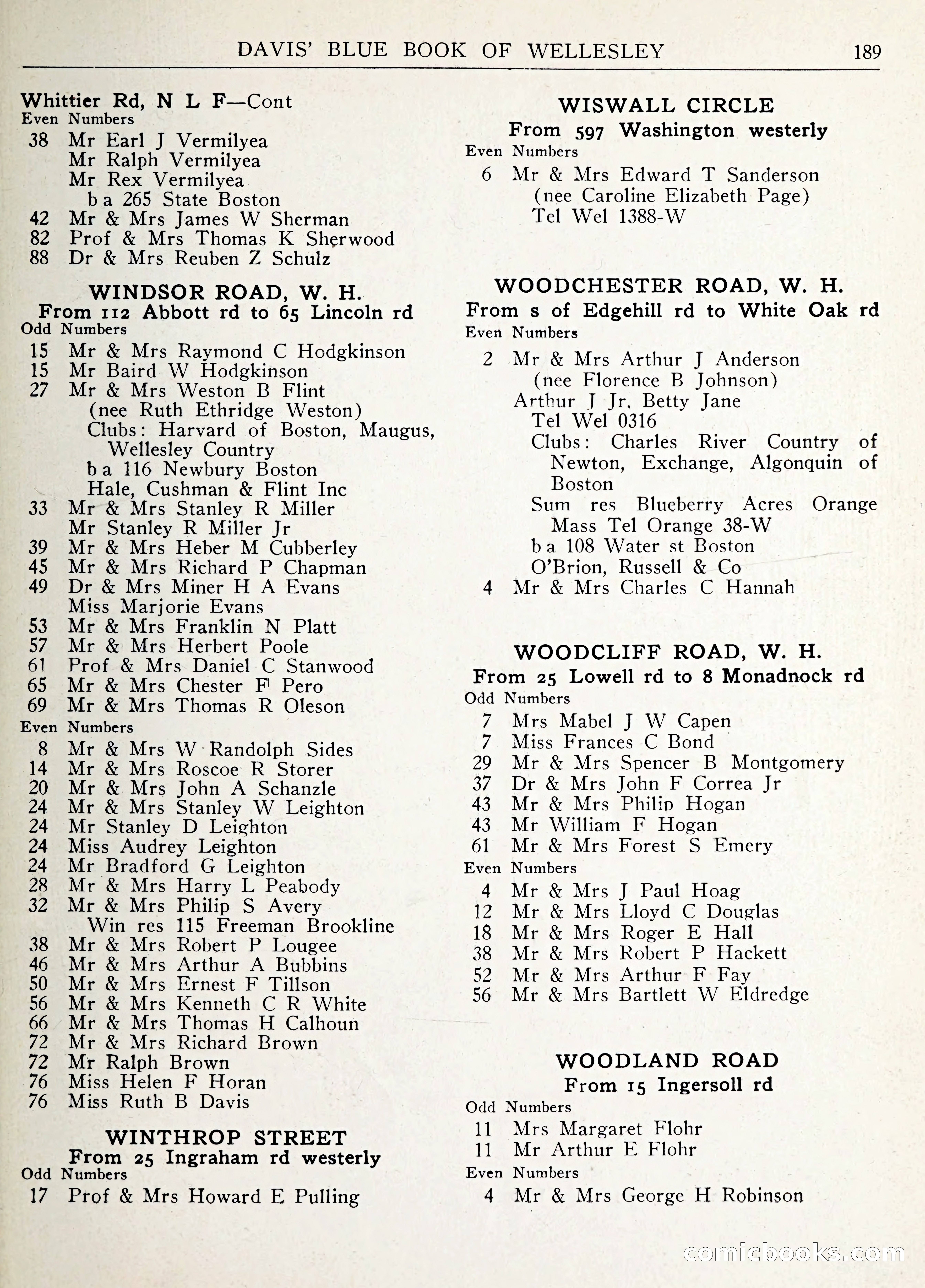 Davis' Blue Book of Brookline: Wellesley and Weston — page 200 of 246