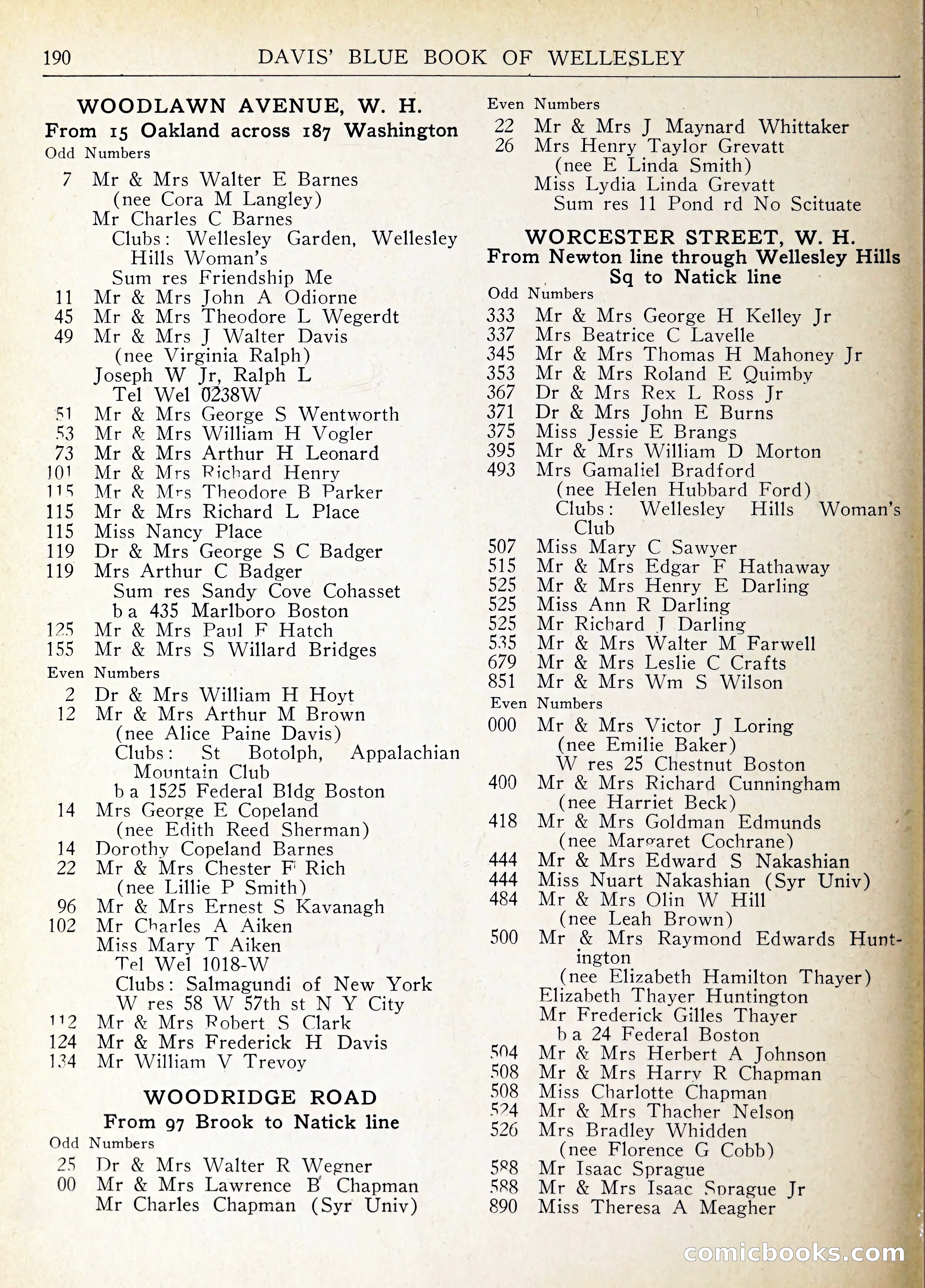 Davis' Blue Book of Brookline: Wellesley and Weston — page 201 of 246
