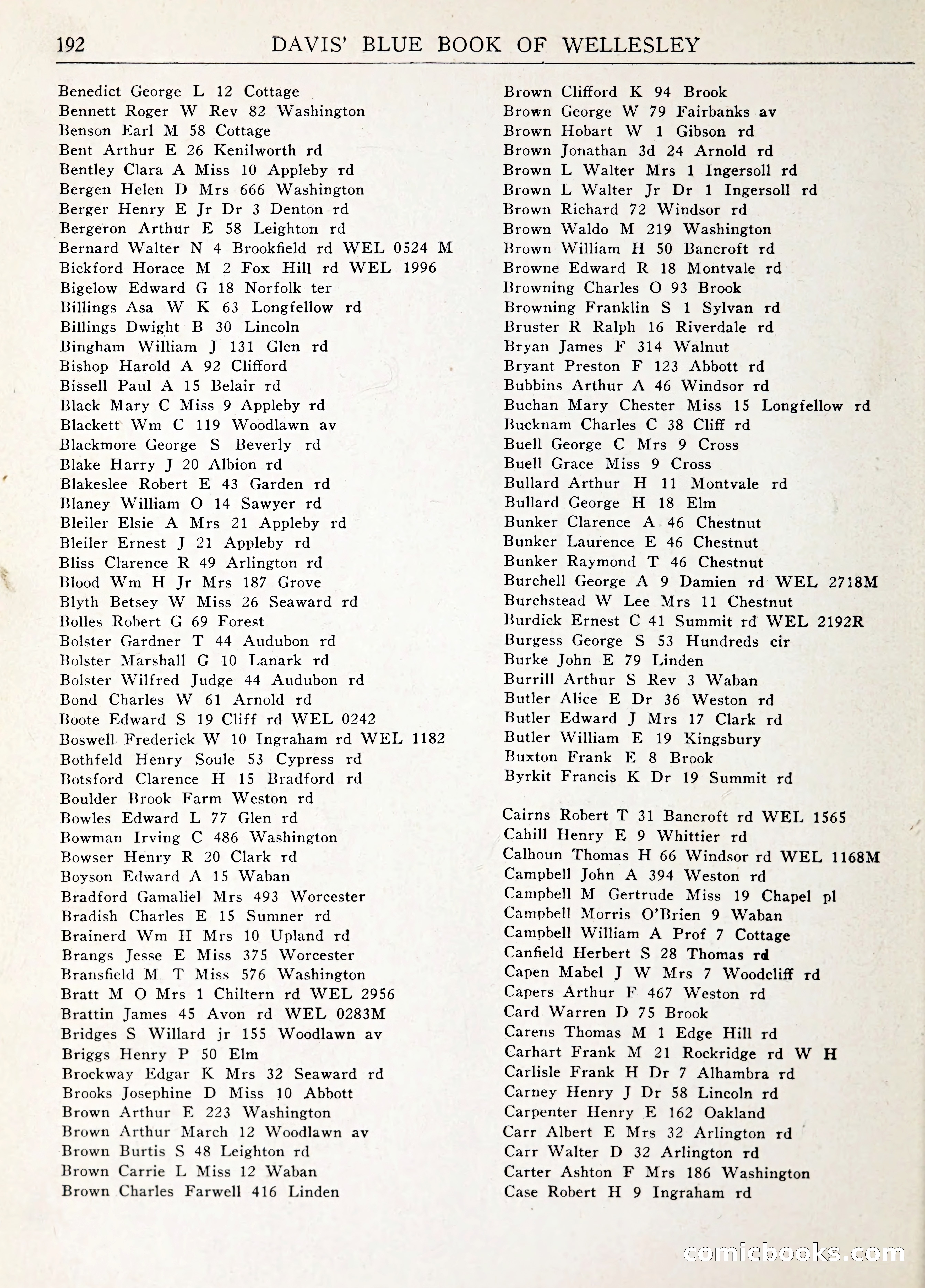 Davis' Blue Book of Brookline: Wellesley and Weston — page 205 of 246