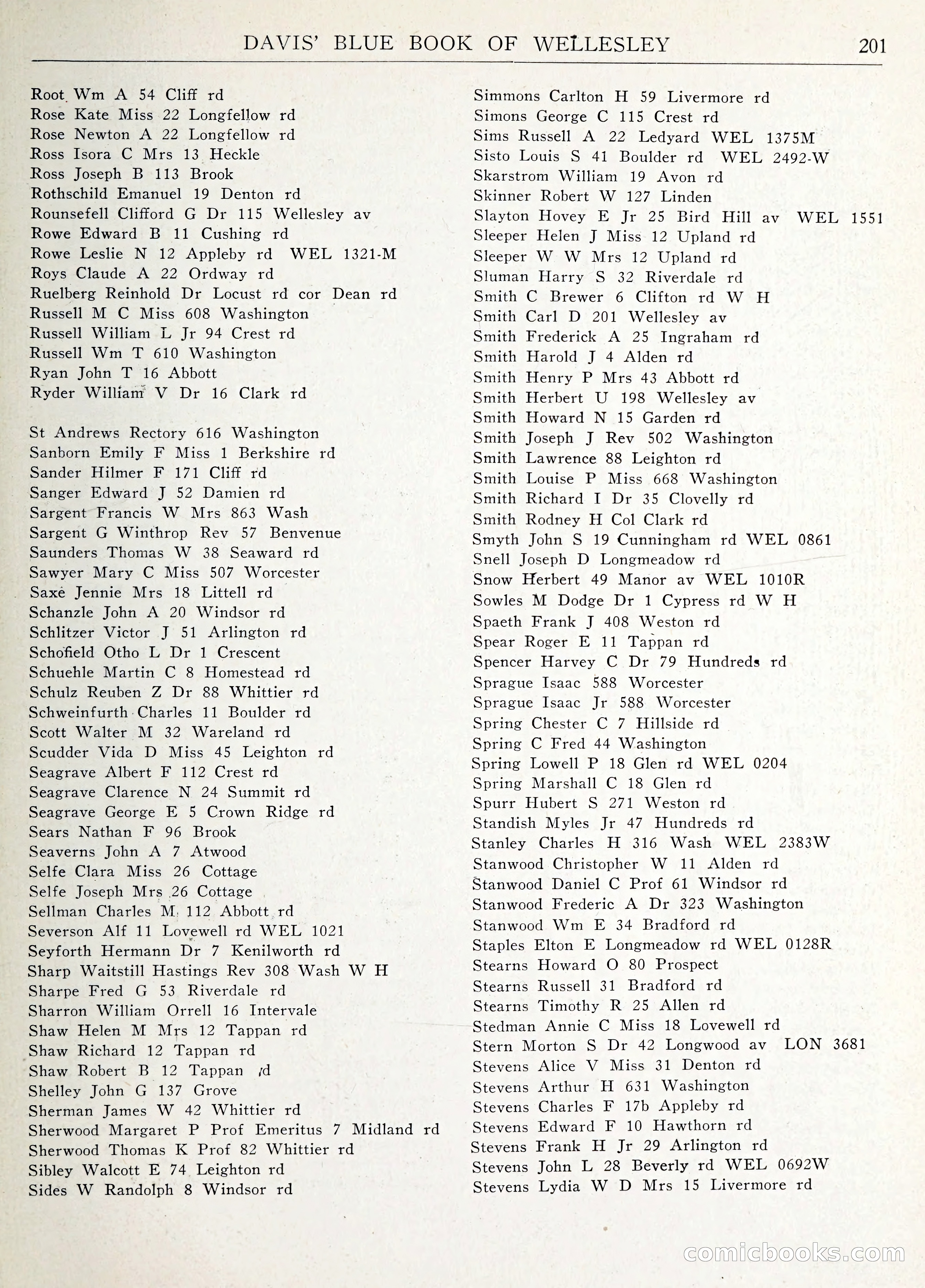 Davis' Blue Book of Brookline: Wellesley and Weston — page 214 of 246