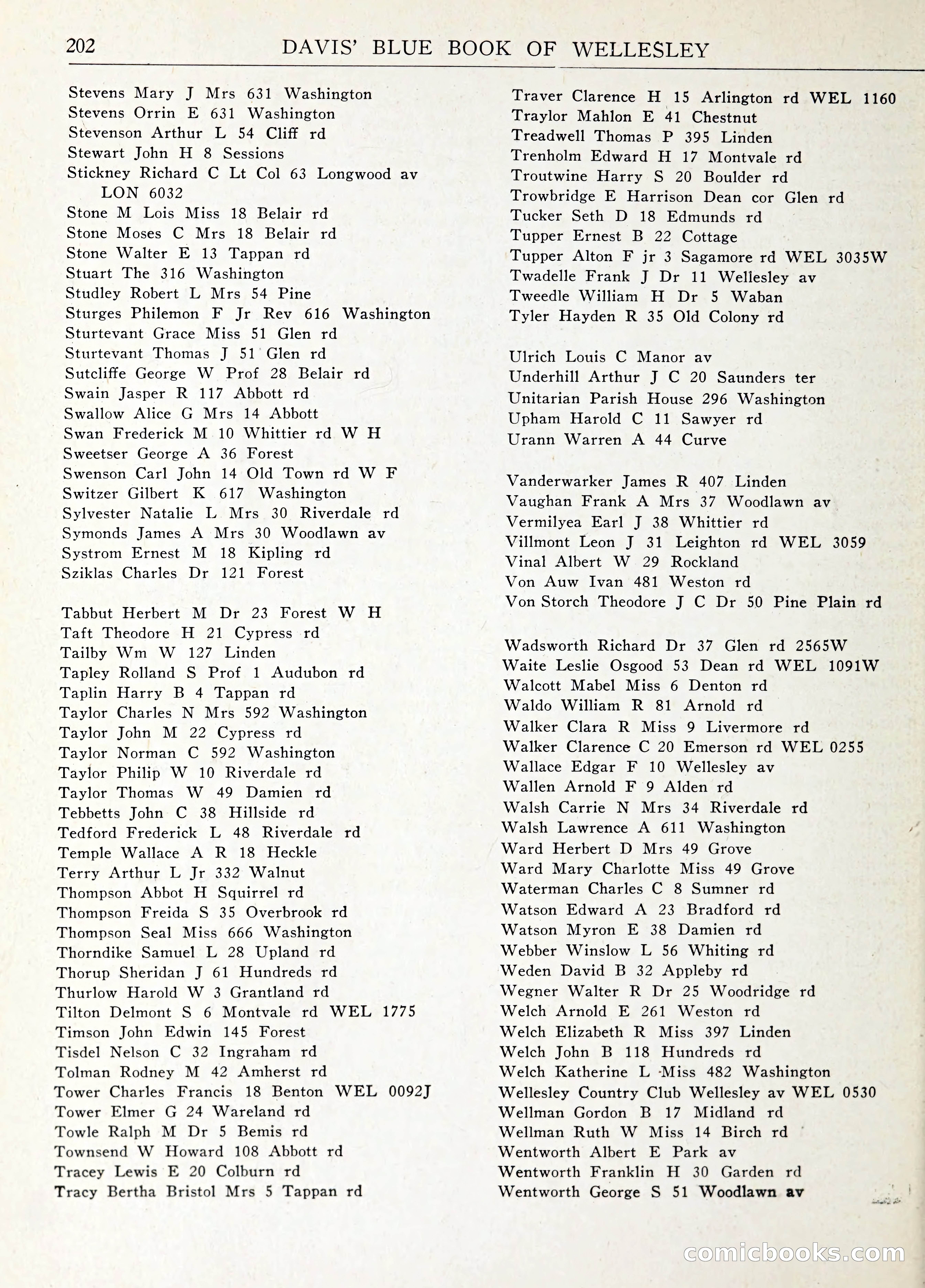 Davis' Blue Book of Brookline: Wellesley and Weston — page 215 of 246