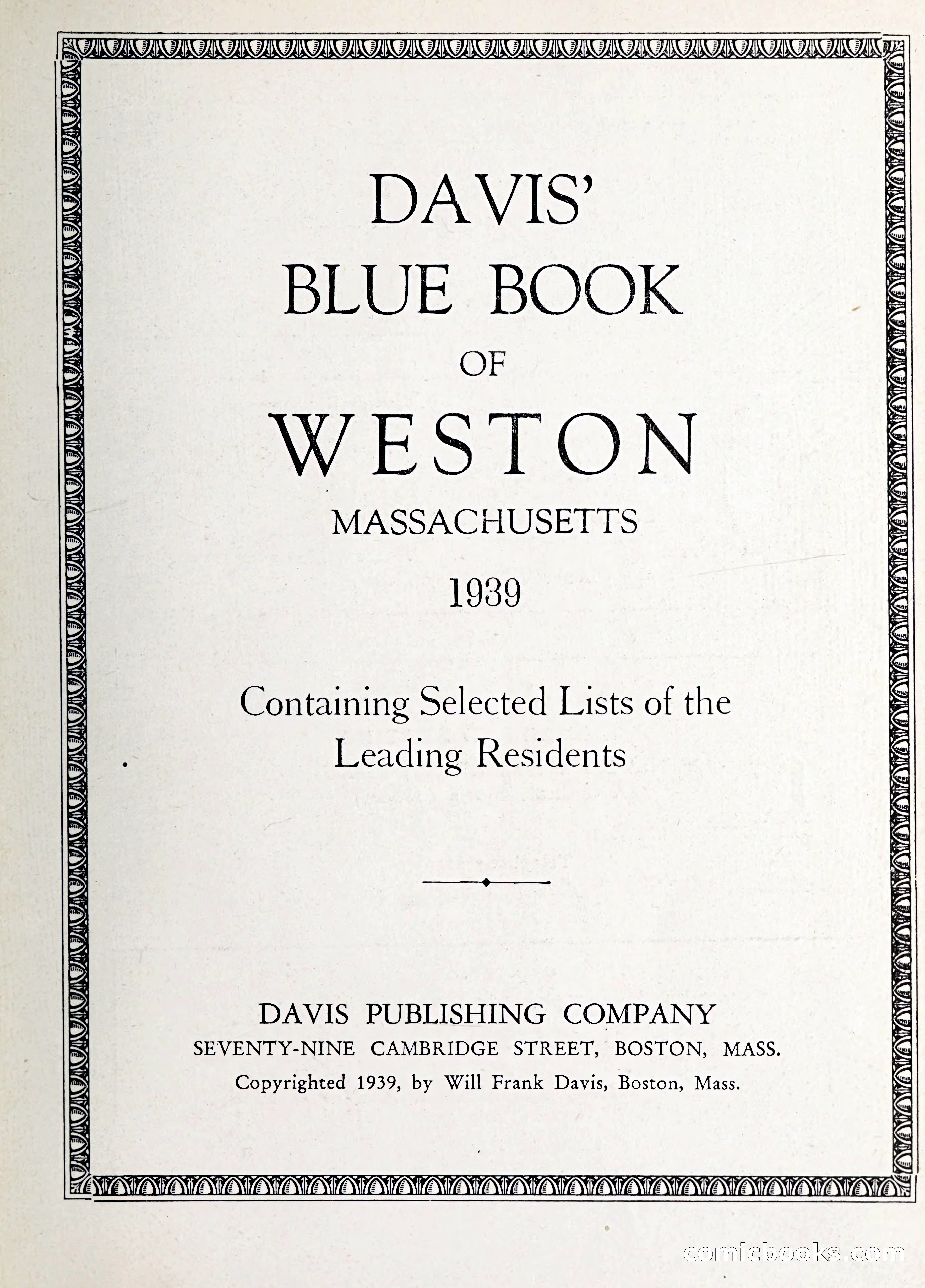 Davis' Blue Book of Brookline: Wellesley and Weston — page 218 of 246