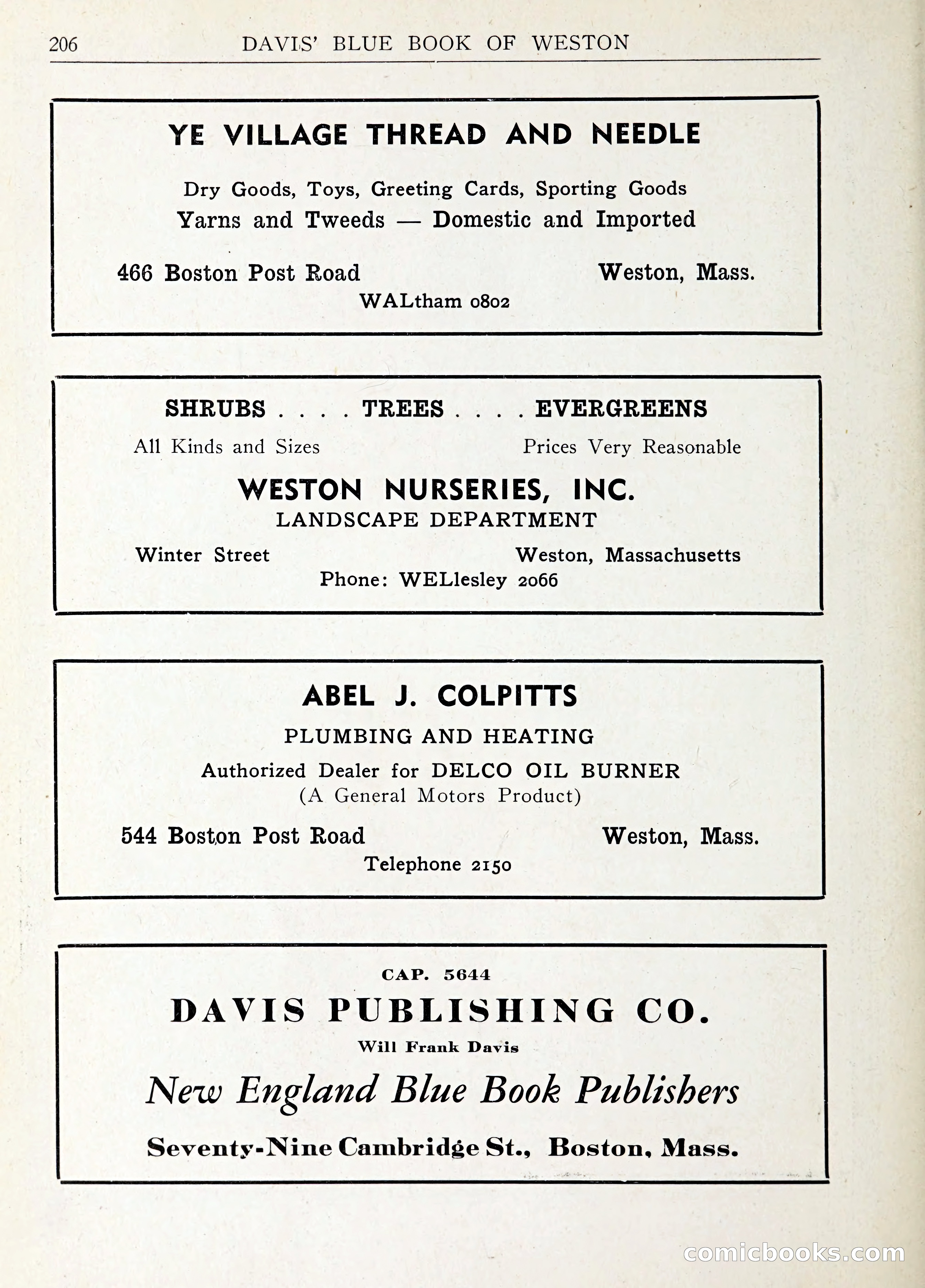 Davis' Blue Book of Brookline: Wellesley and Weston — page 219 of 246