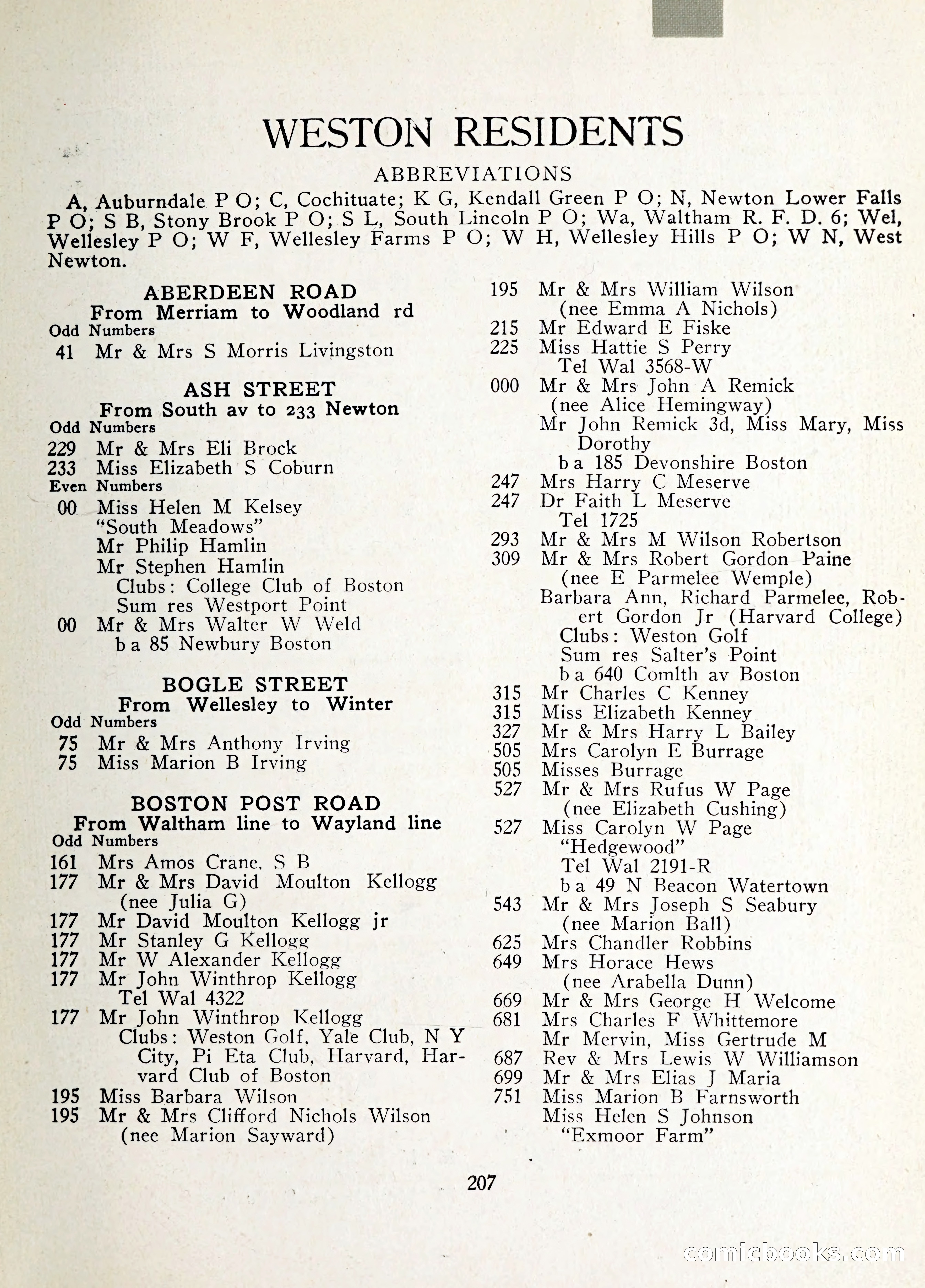 Davis' Blue Book of Brookline: Wellesley and Weston — page 220 of 246