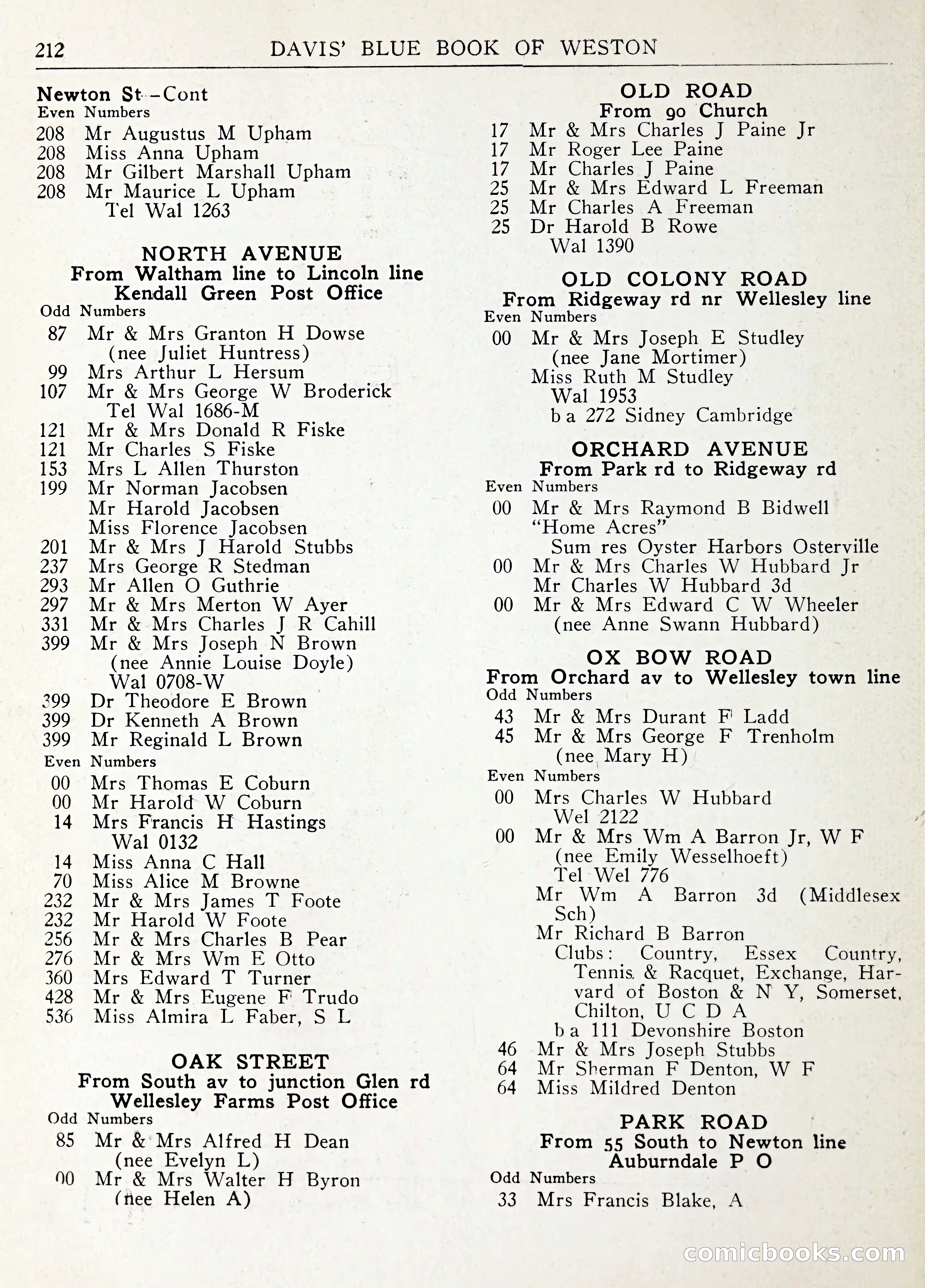 Davis' Blue Book of Brookline: Wellesley and Weston — page 225 of 246