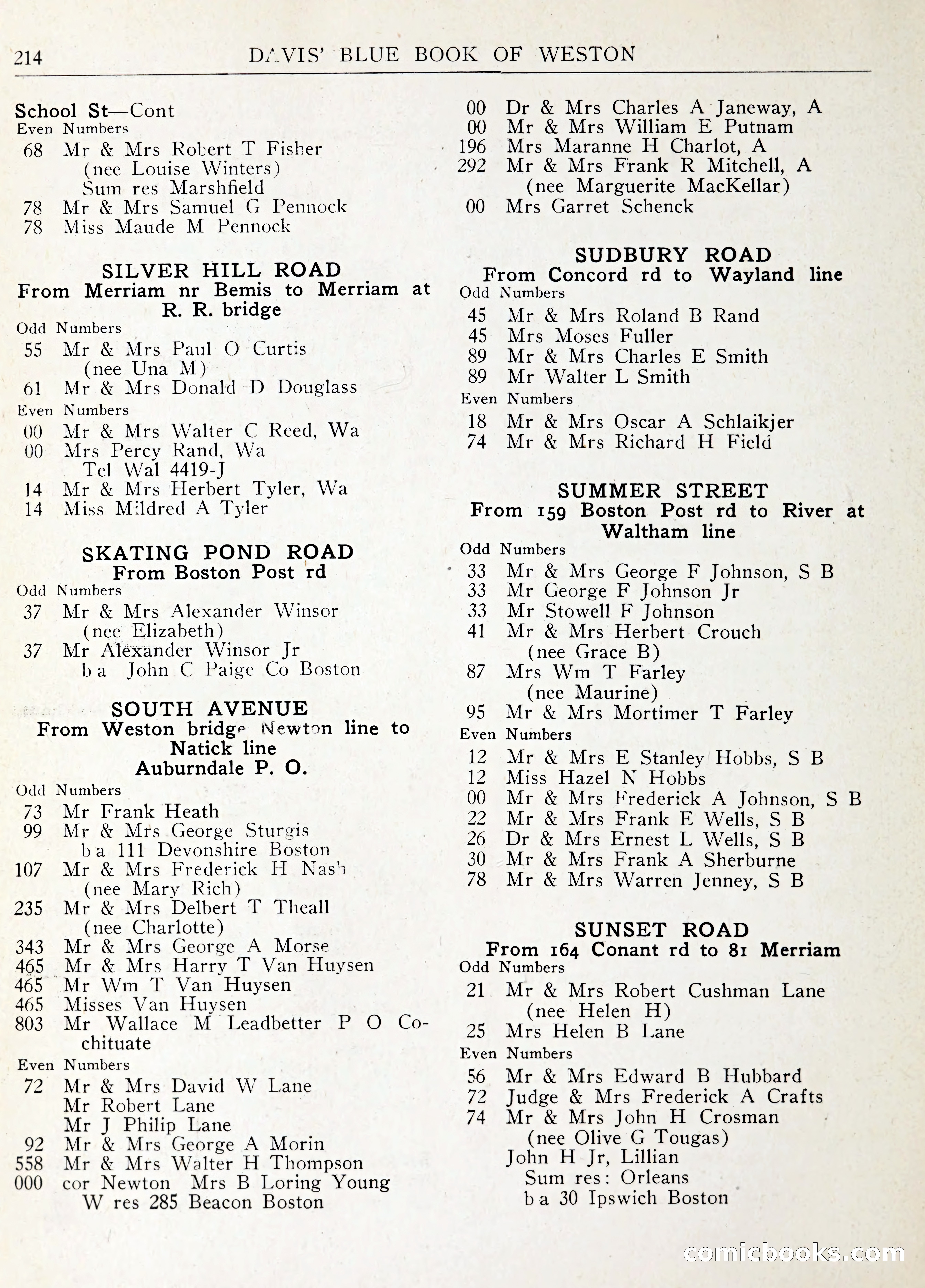 Davis' Blue Book of Brookline: Wellesley and Weston — page 227 of 246