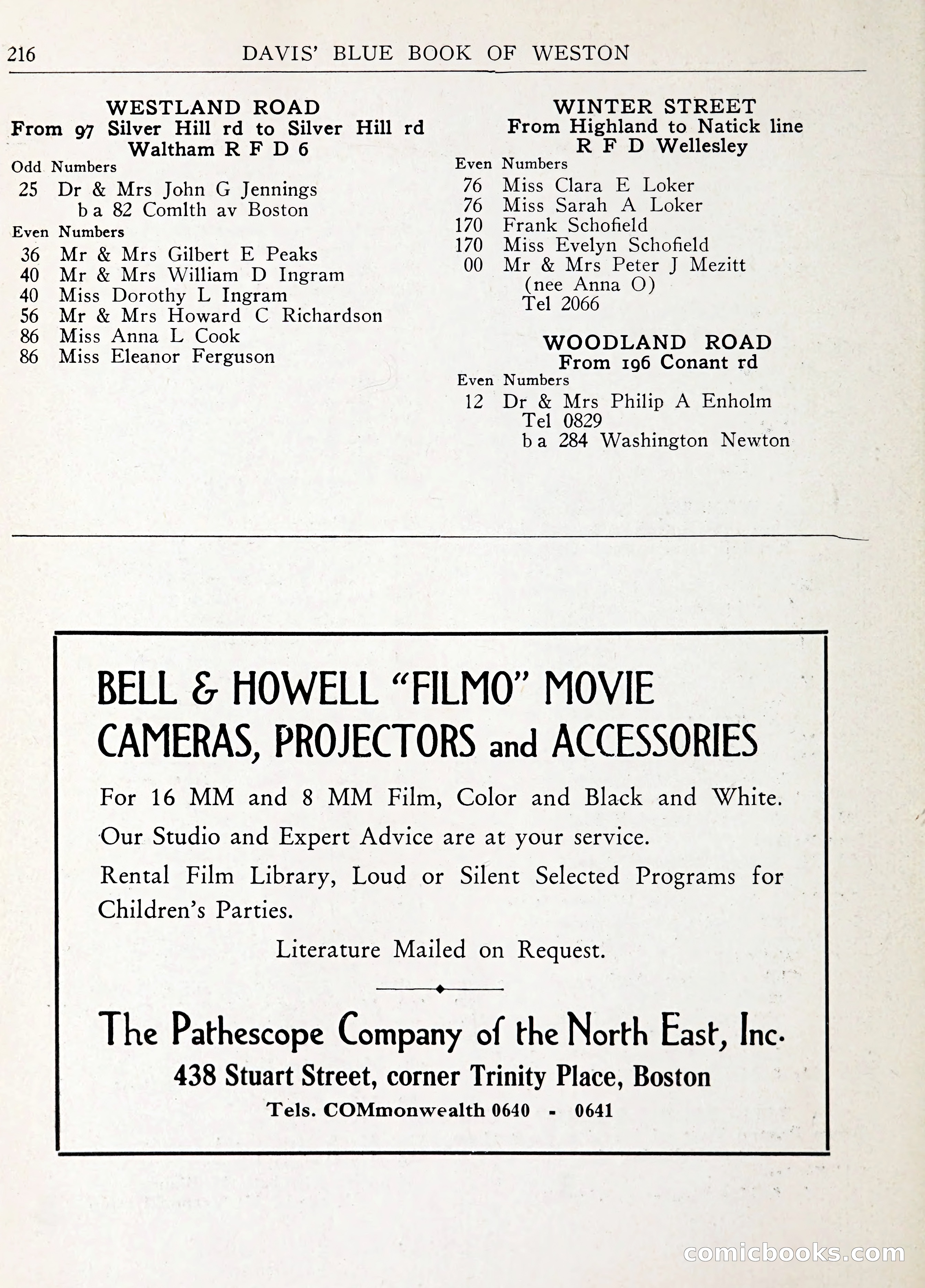 Davis' Blue Book of Brookline: Wellesley and Weston — page 229 of 246
