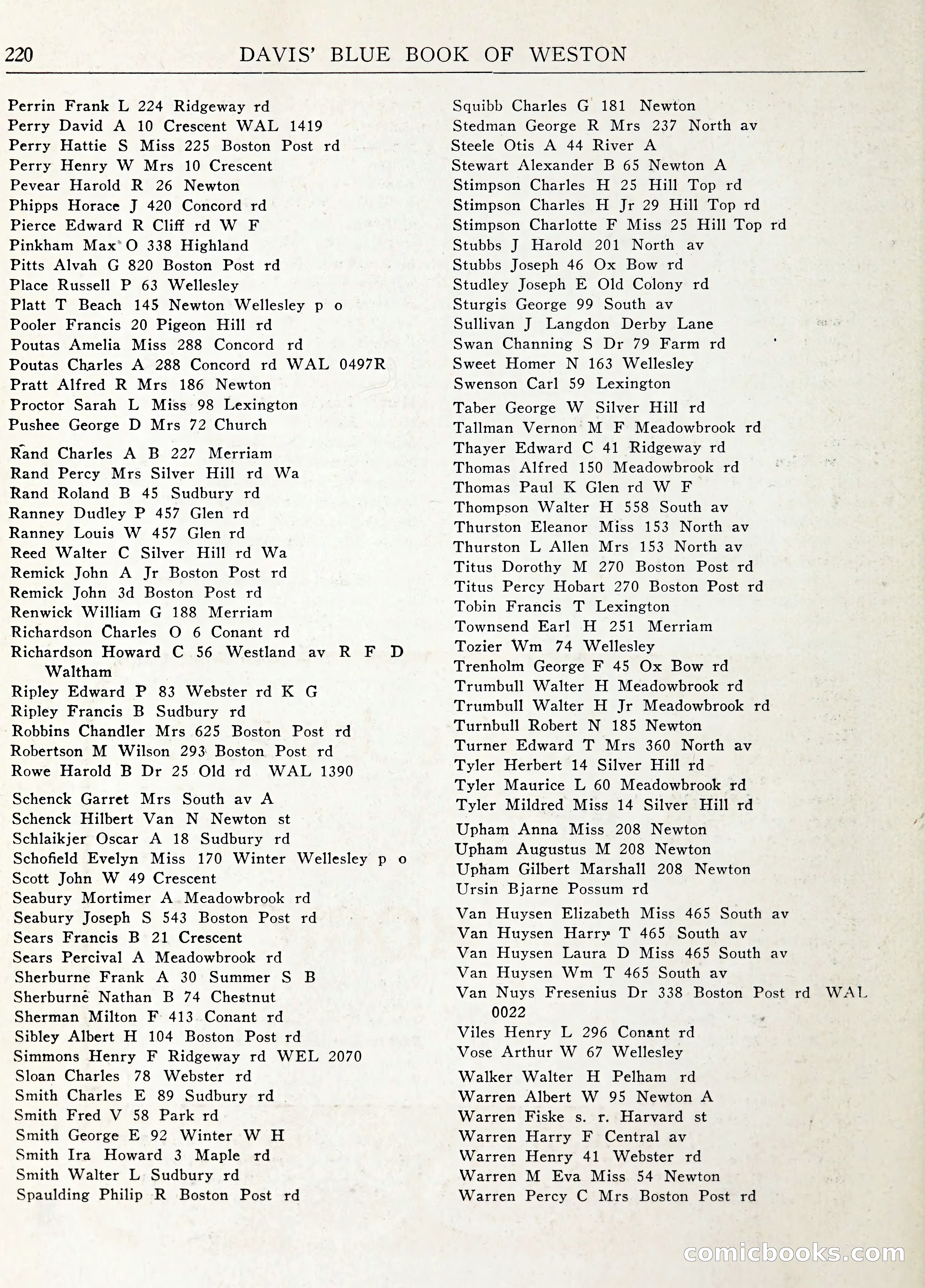 Davis' Blue Book of Brookline: Wellesley and Weston — page 233 of 246