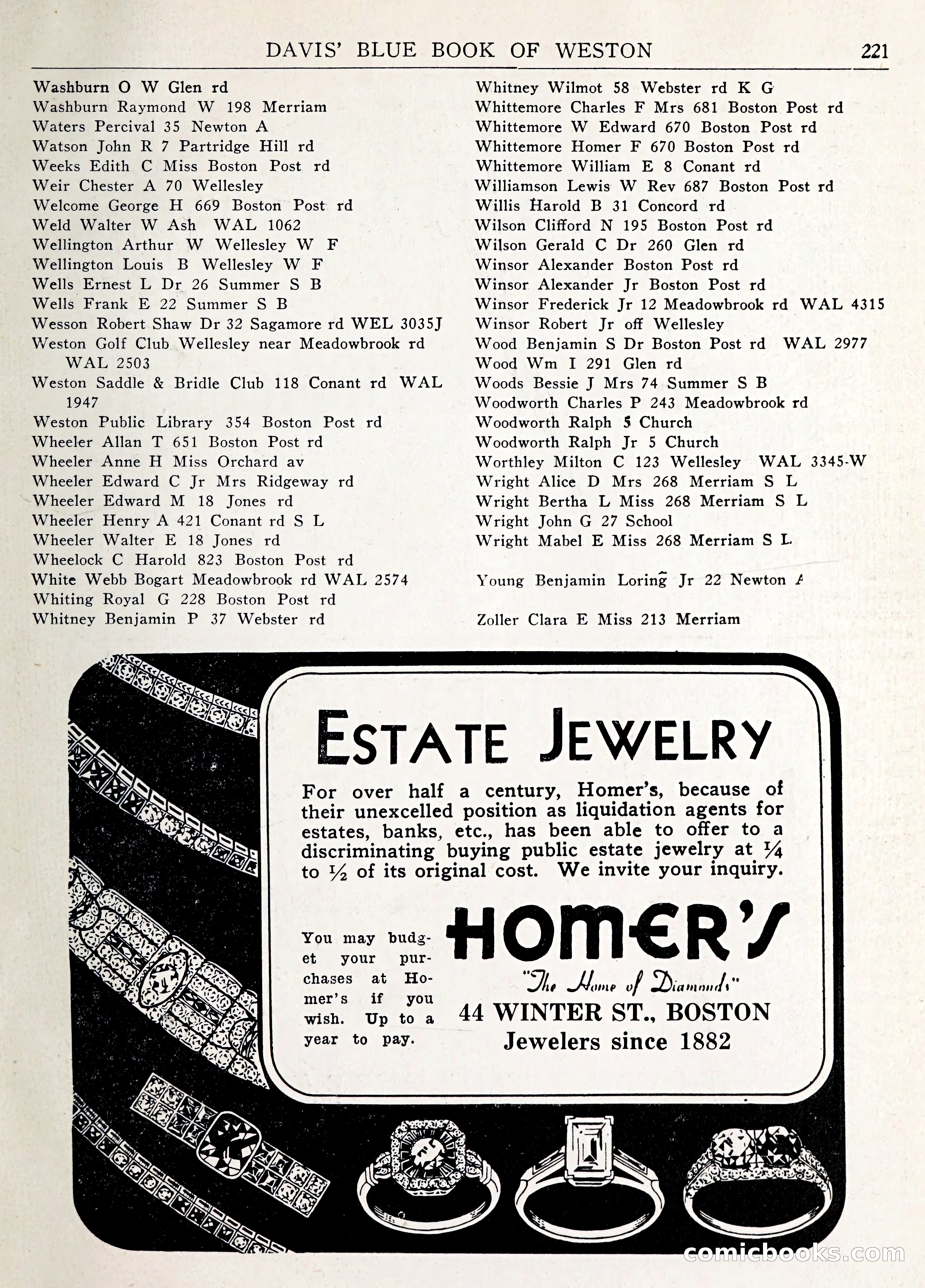 Davis' Blue Book of Brookline: Wellesley and Weston — page 234 of 246