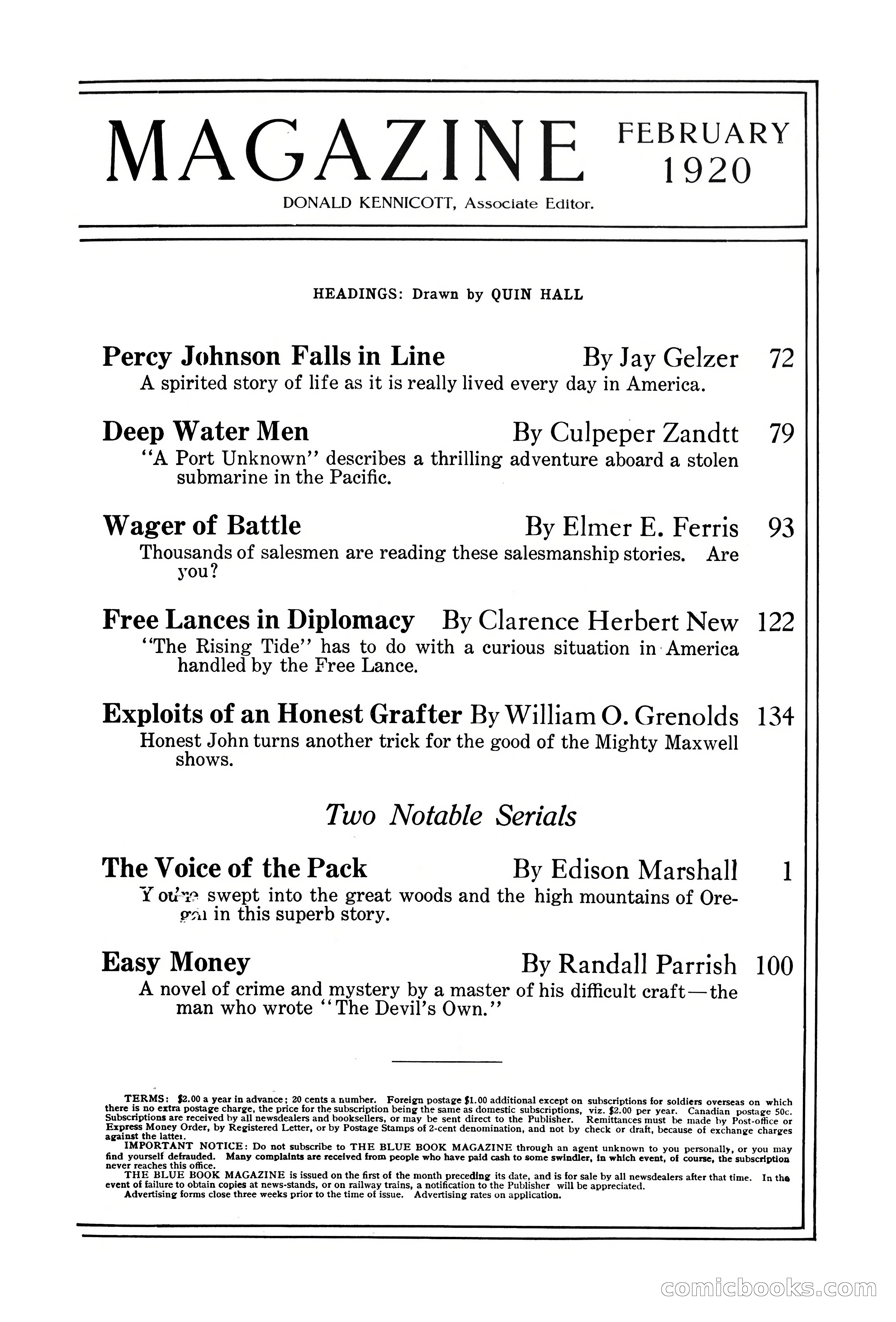The Blue Book Magazine, February 1920 — page 5 of 210