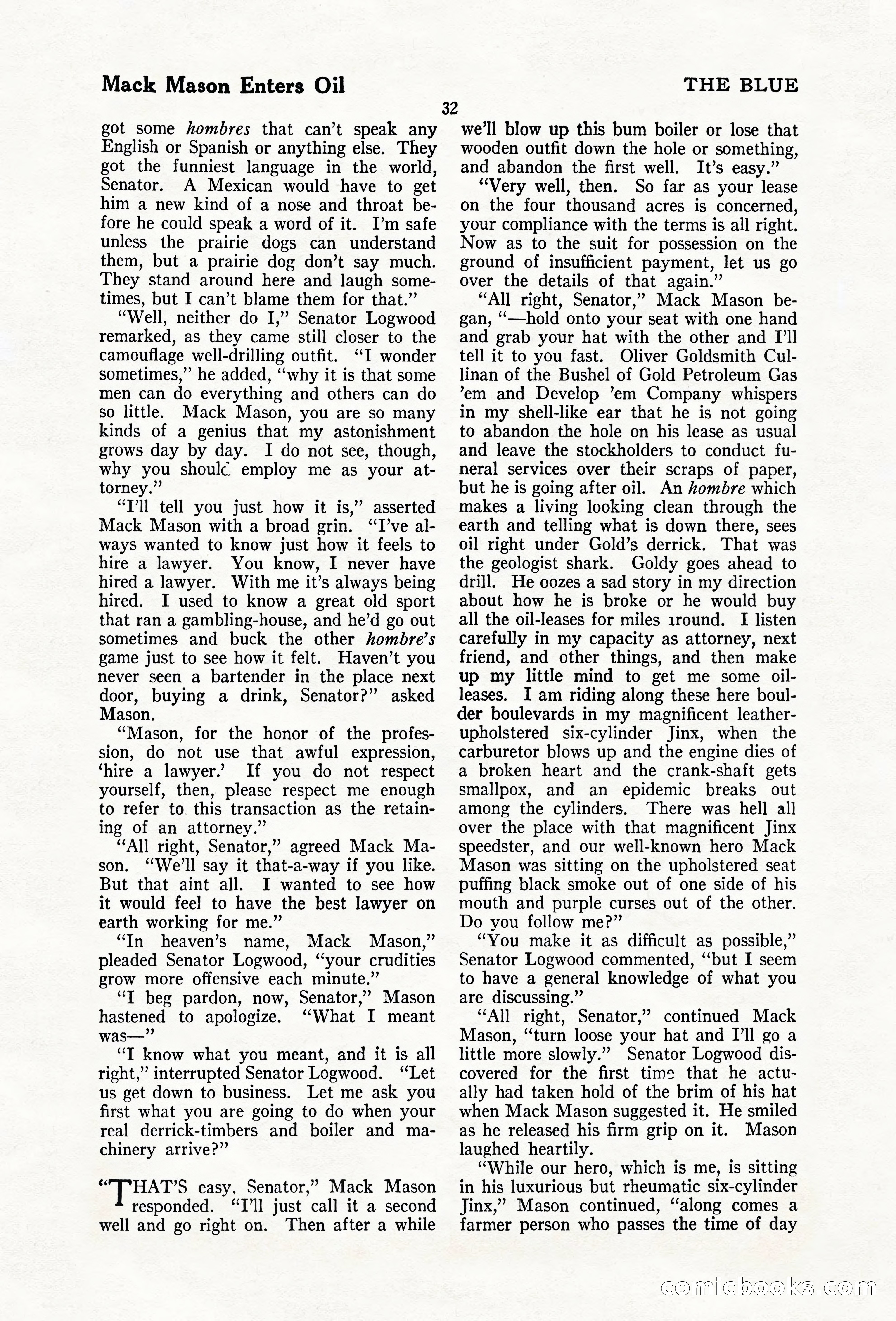 The Blue Book Magazine, February 1920 — page 38 of 210
