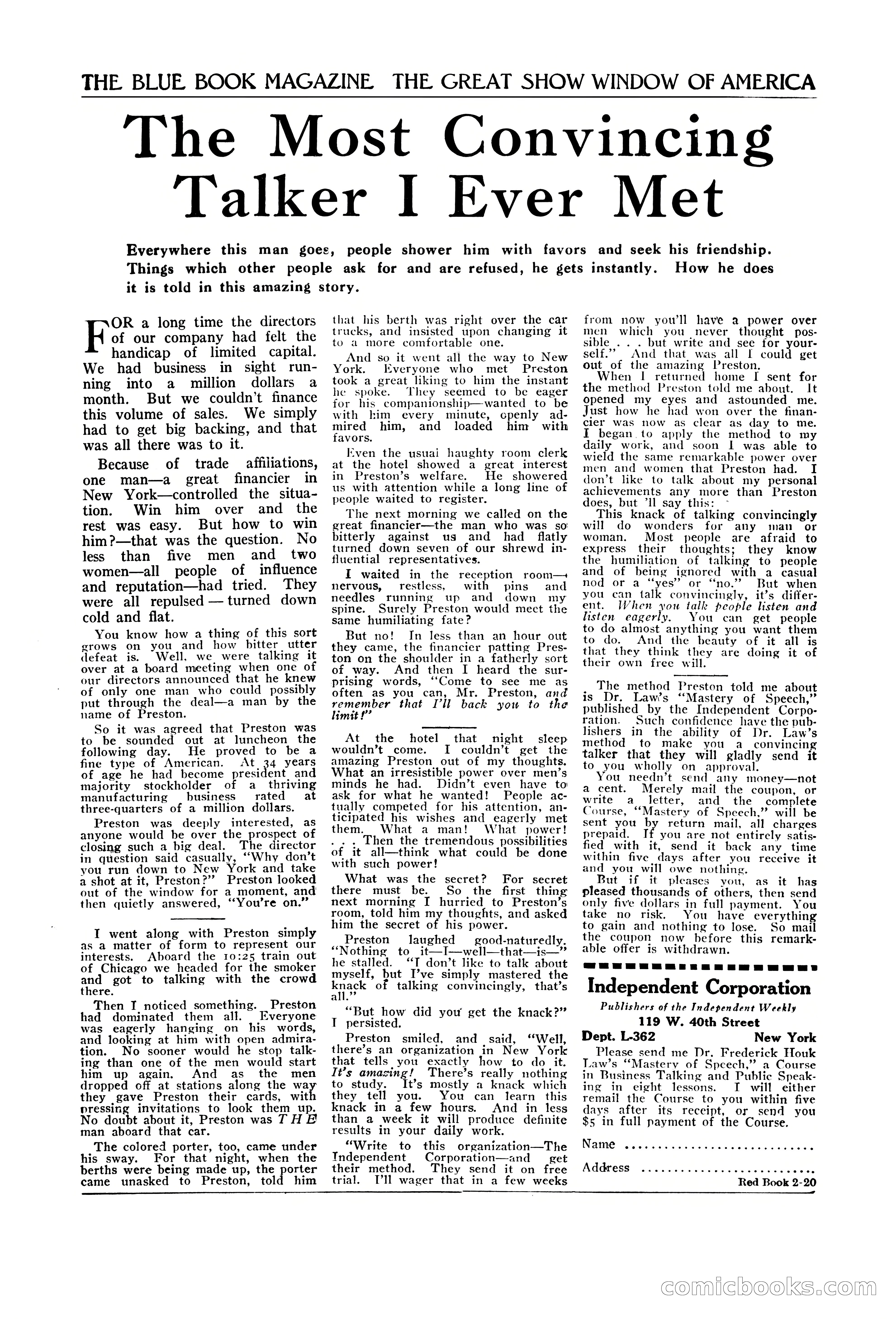 The Blue Book Magazine, February 1920 — page 201 of 210