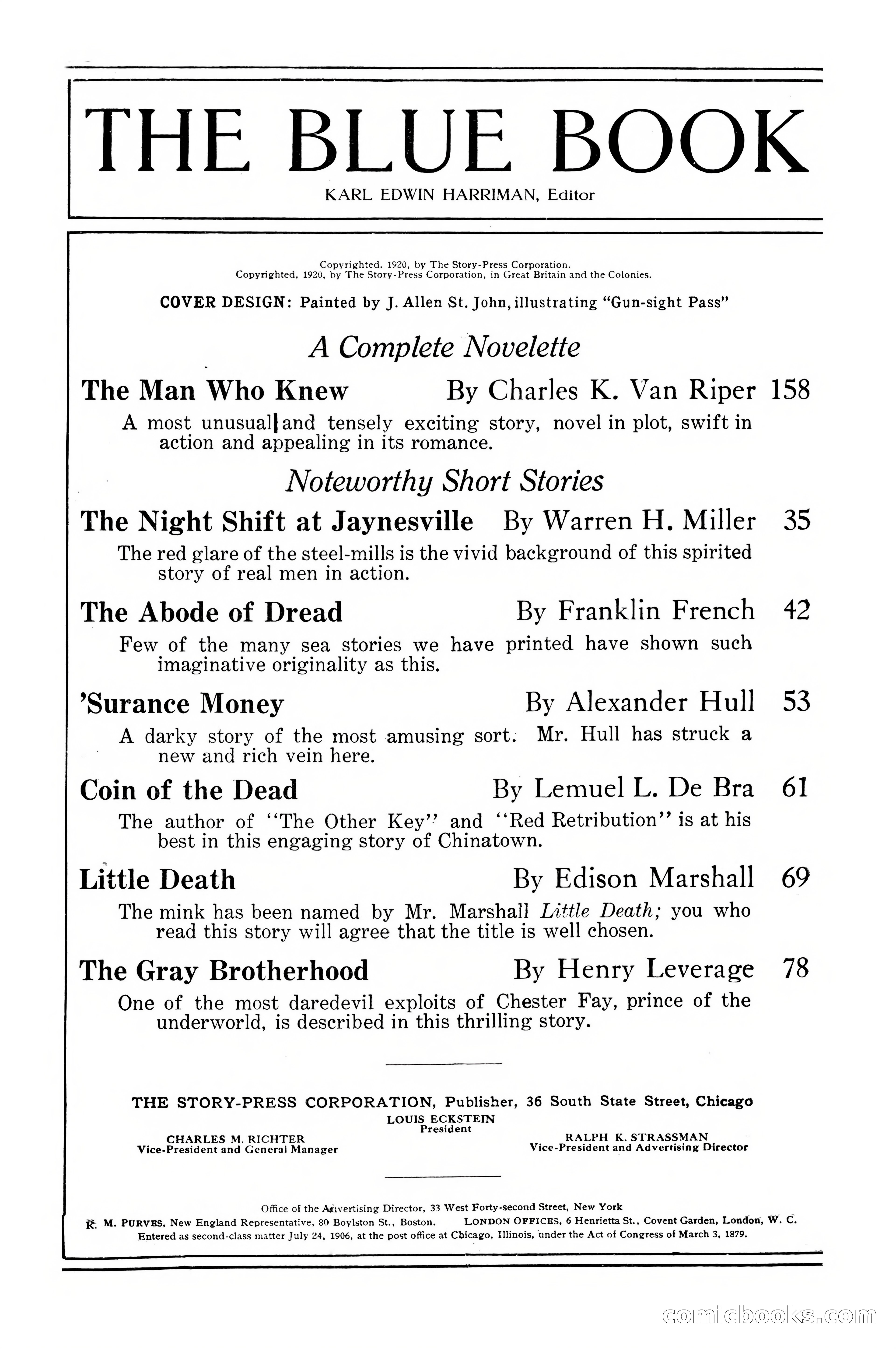 The Blue Book Magazine, October 1920 — page 4 of 212