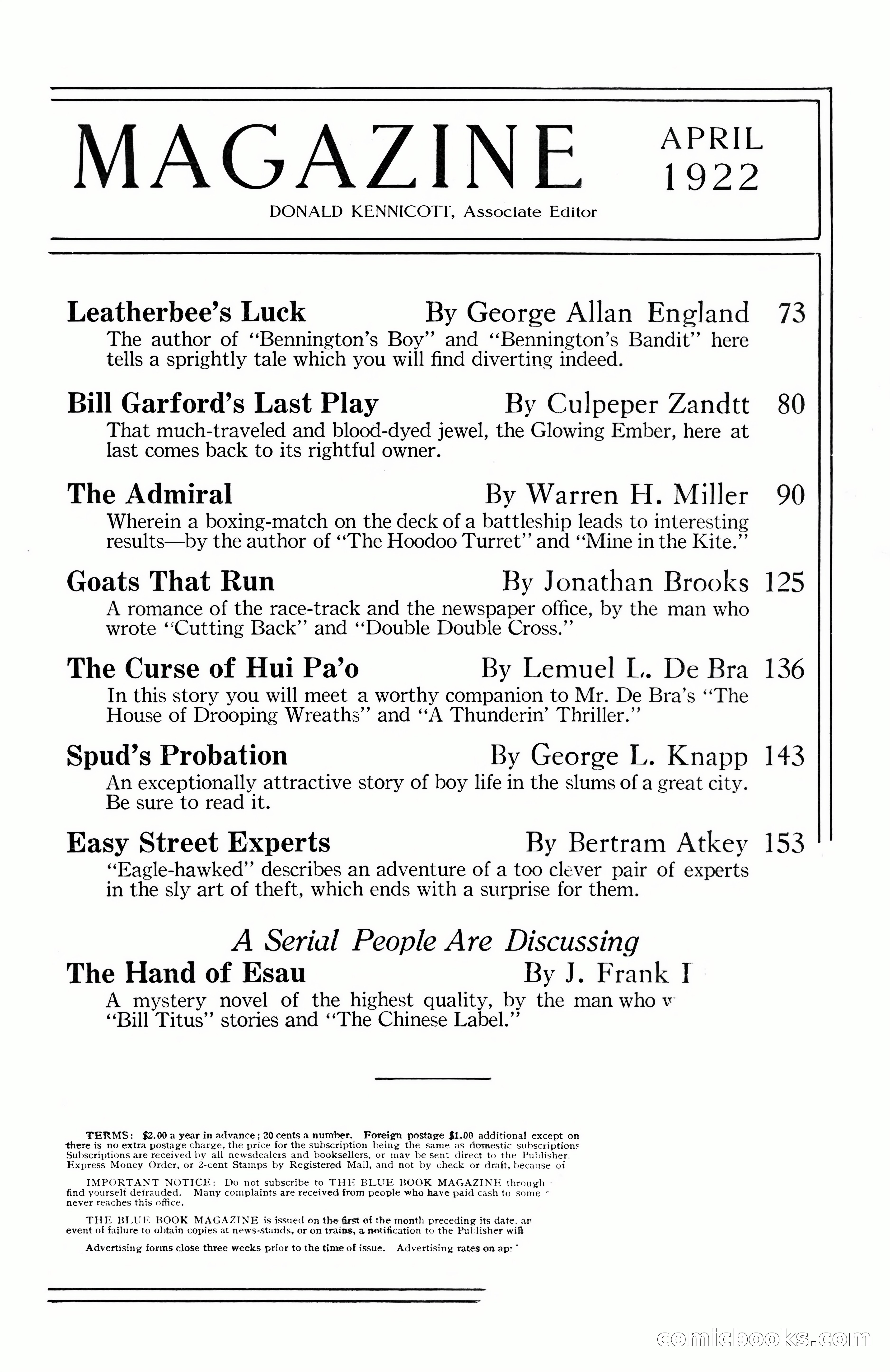 The Blue Book Magazine, April 1922 — page 5 of 212
