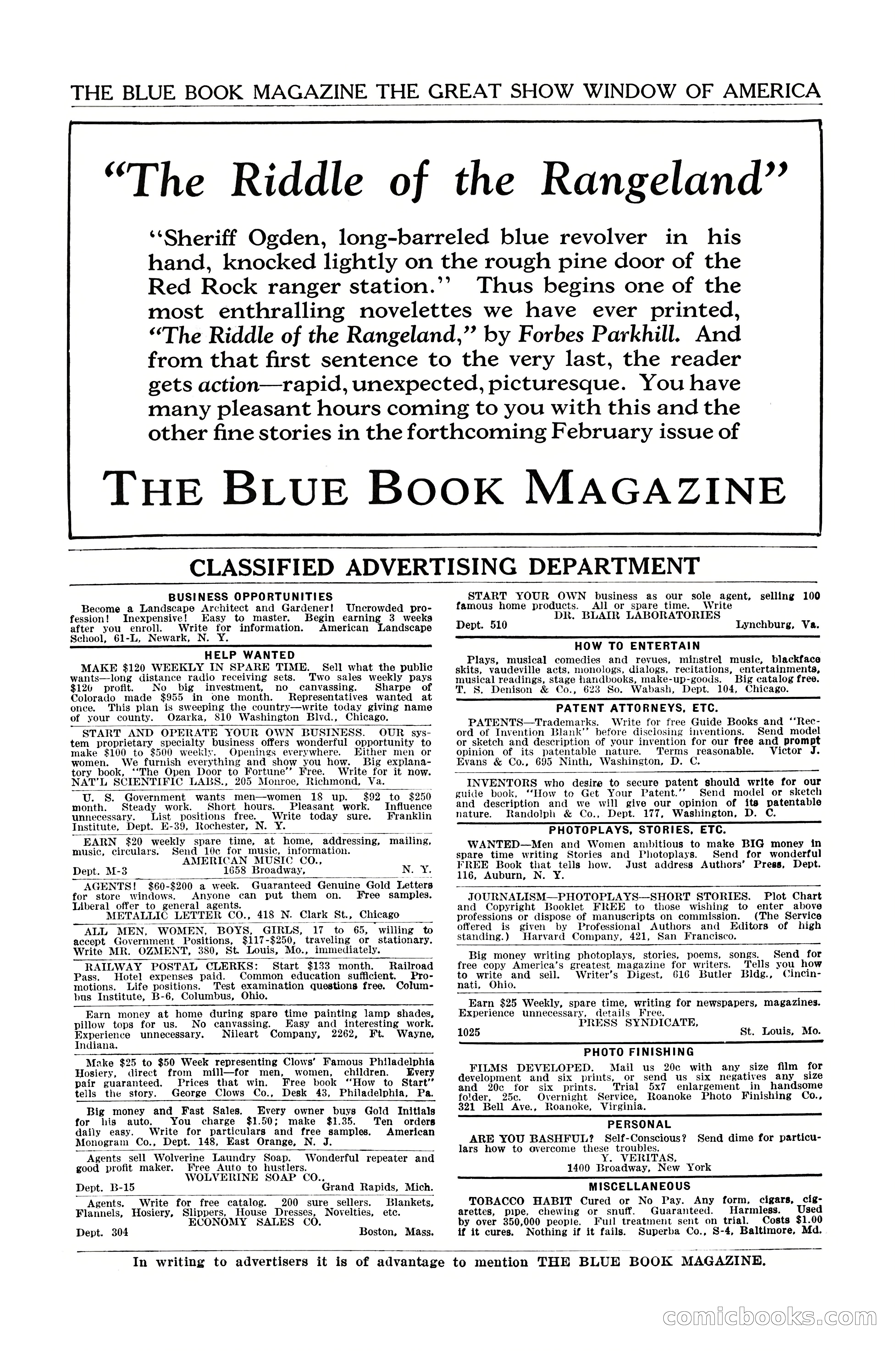 The Blue Book Magazine, January 1924 — page 212 of 216