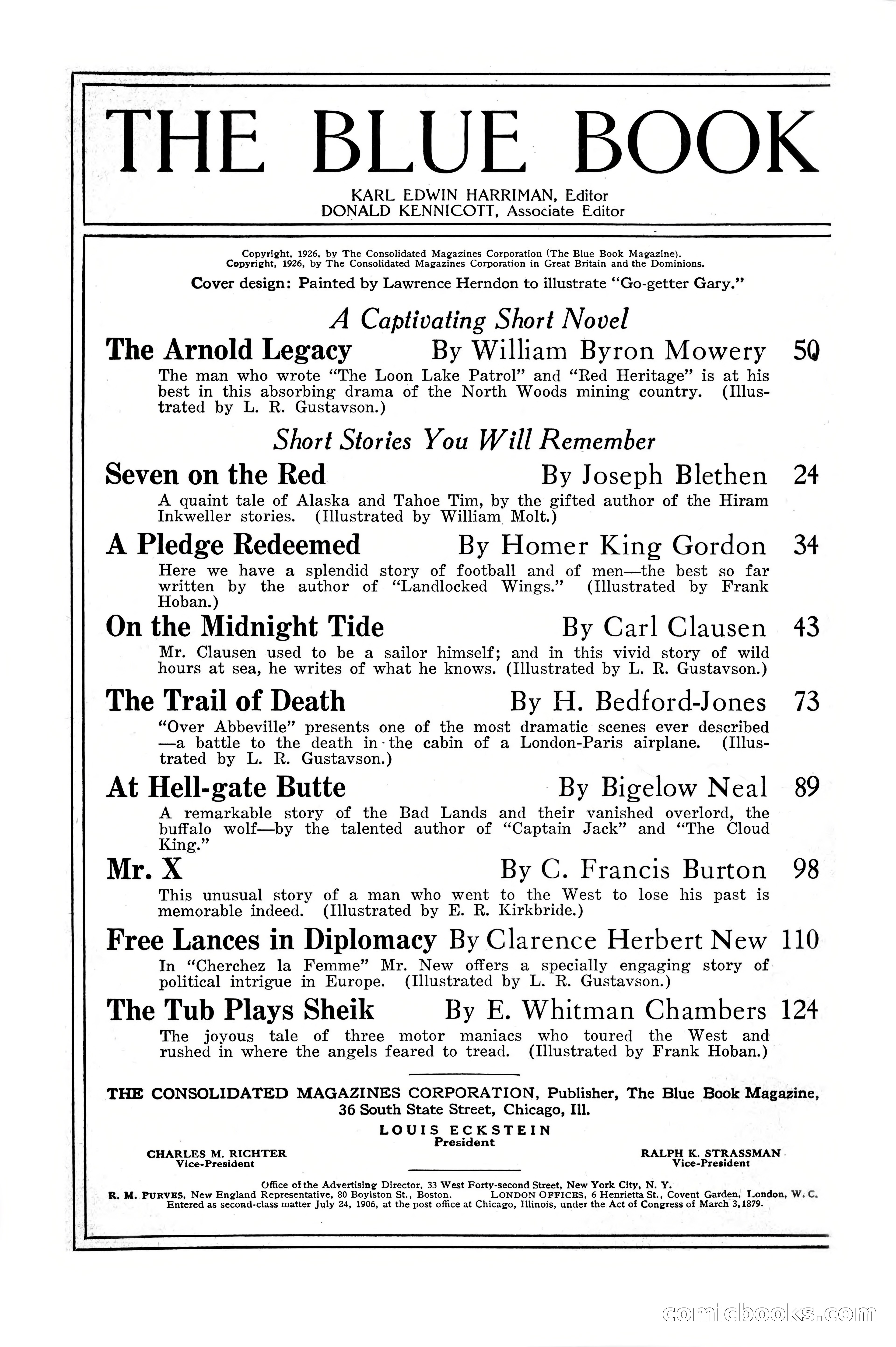 The Illustrated Blue Book Magazine, November 1926 — page 4 of 208